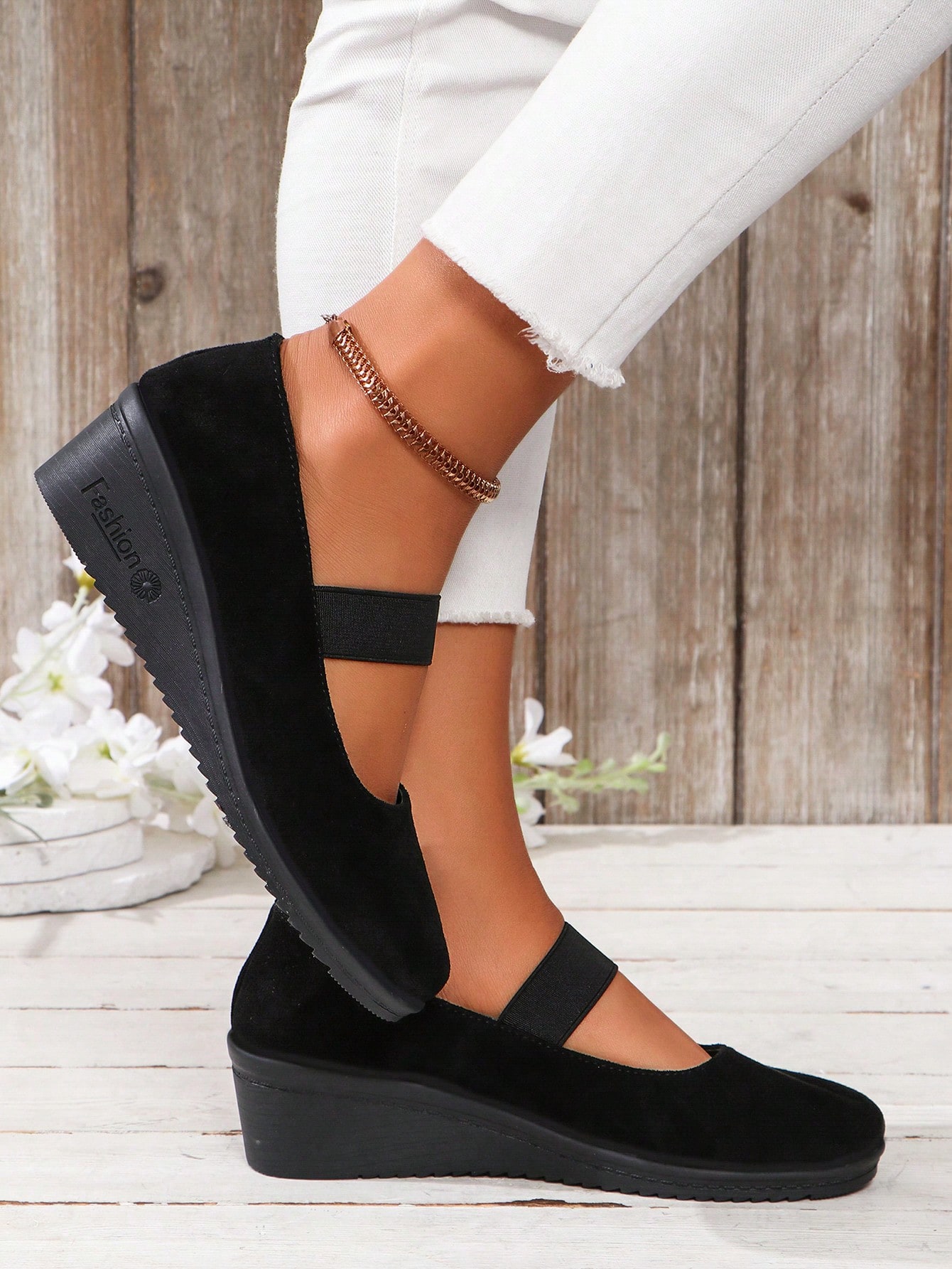 In Black Women Wedges & Flatform