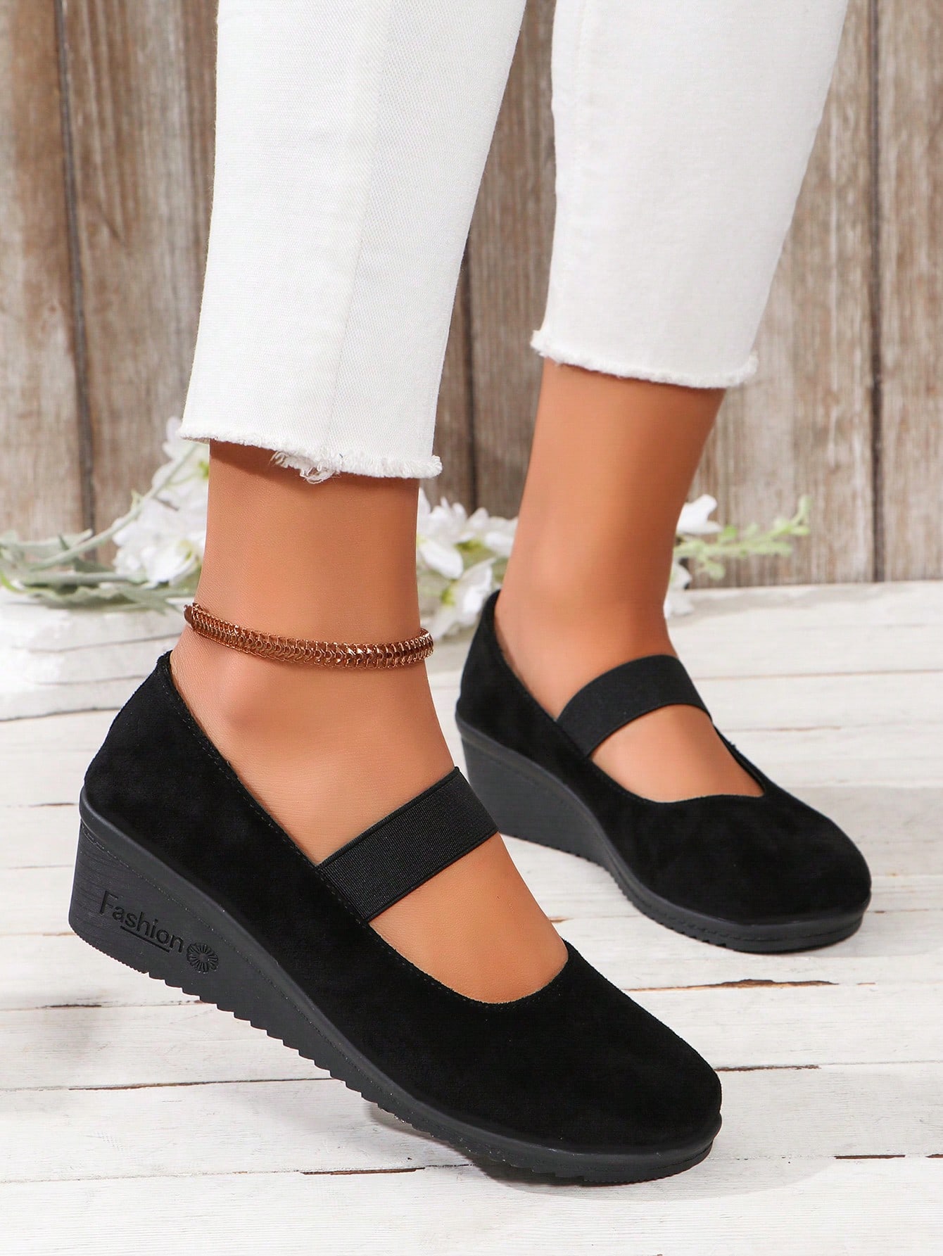 In Black Women Wedges & Flatform