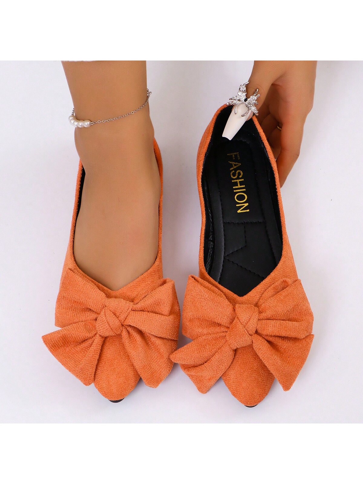 In Orange Women Flats