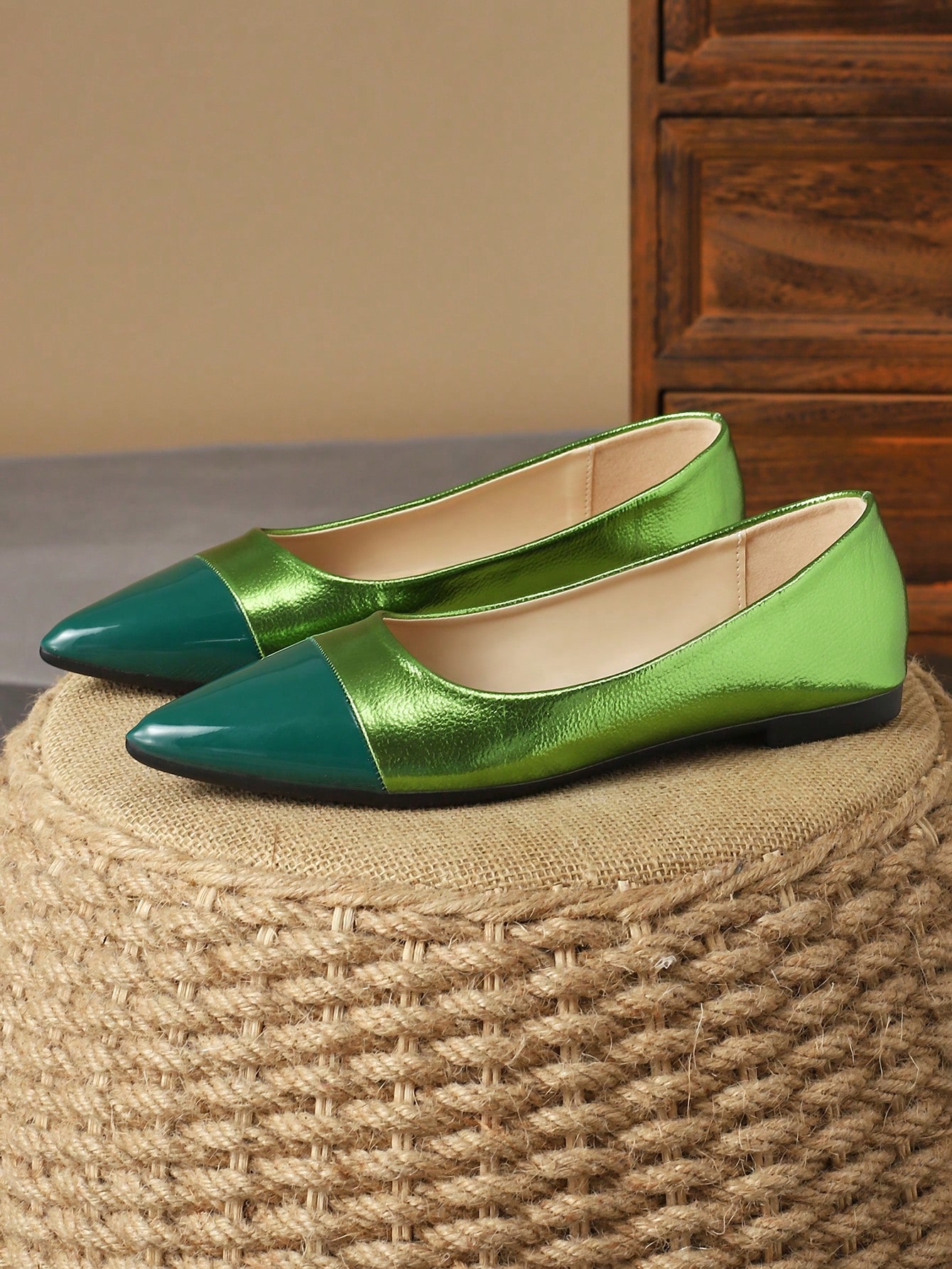 In Dark Green Women Shoes