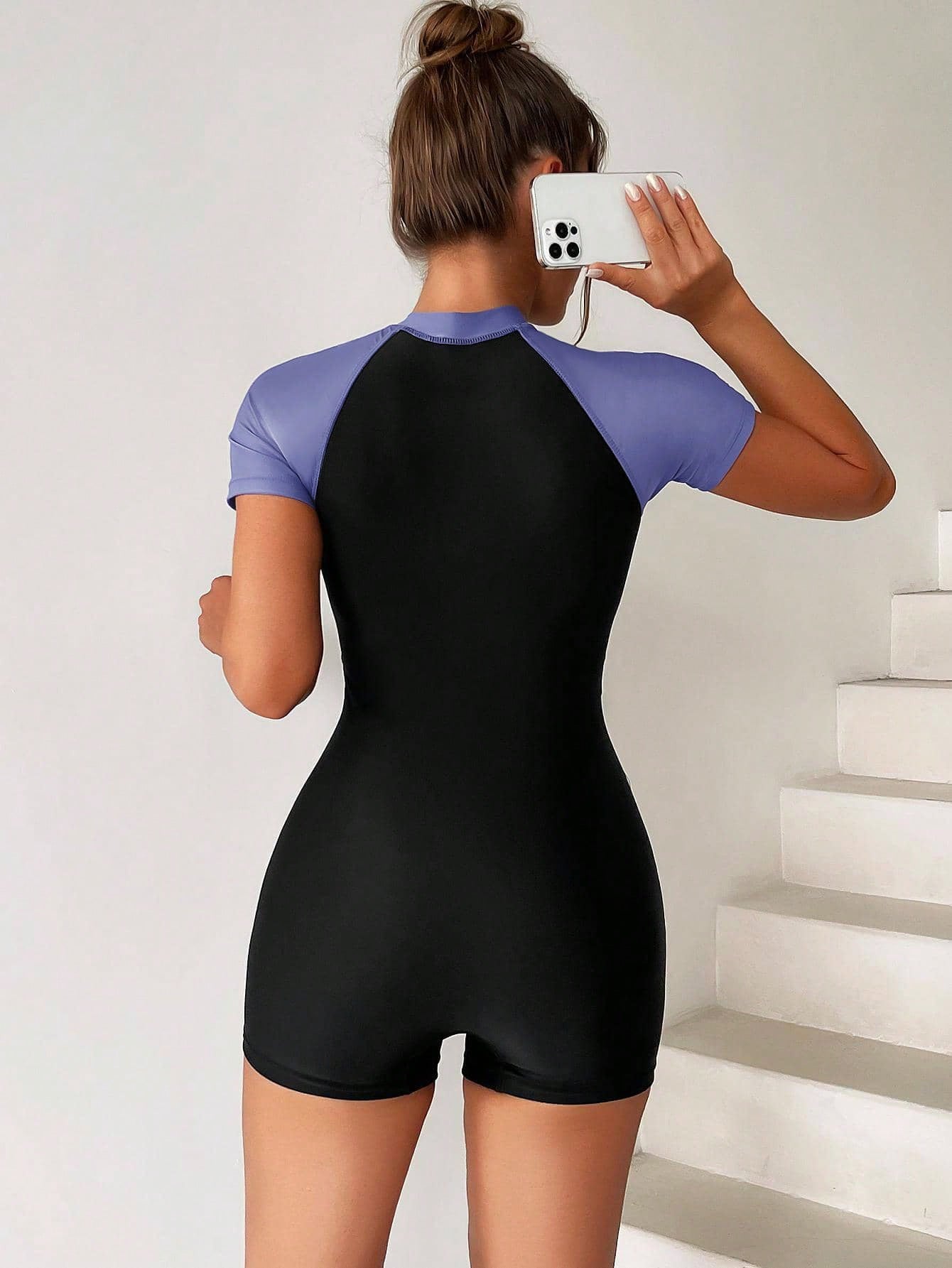 In Short Sleeve Women One-Pieces