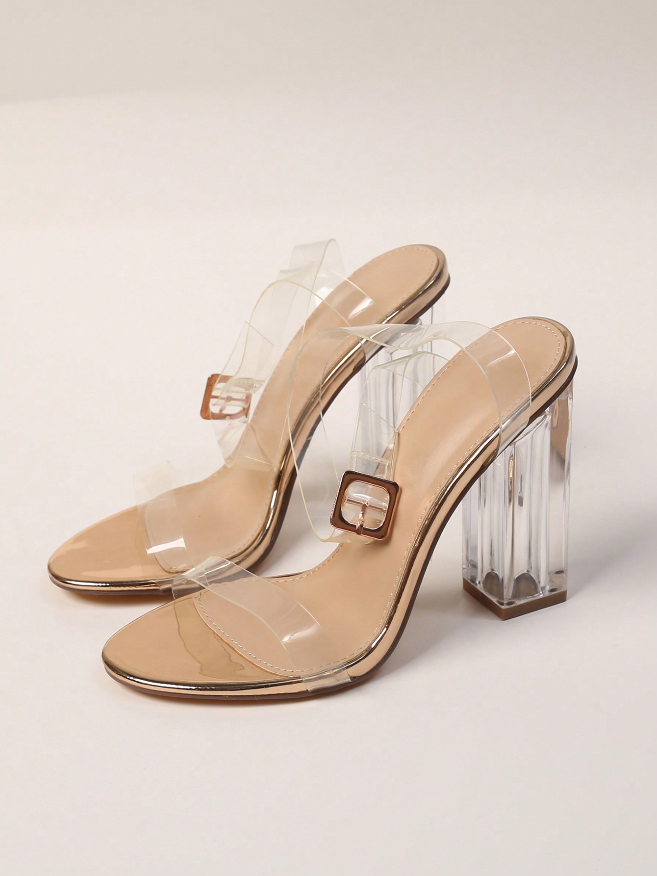 In Rose Gold Women Heeled Sandals