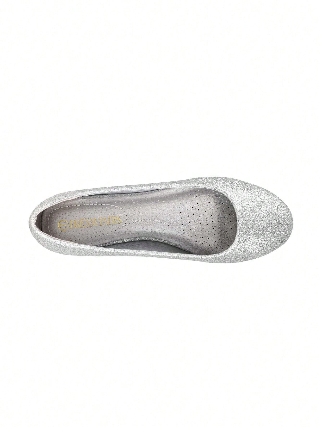 In Silver Women Flats