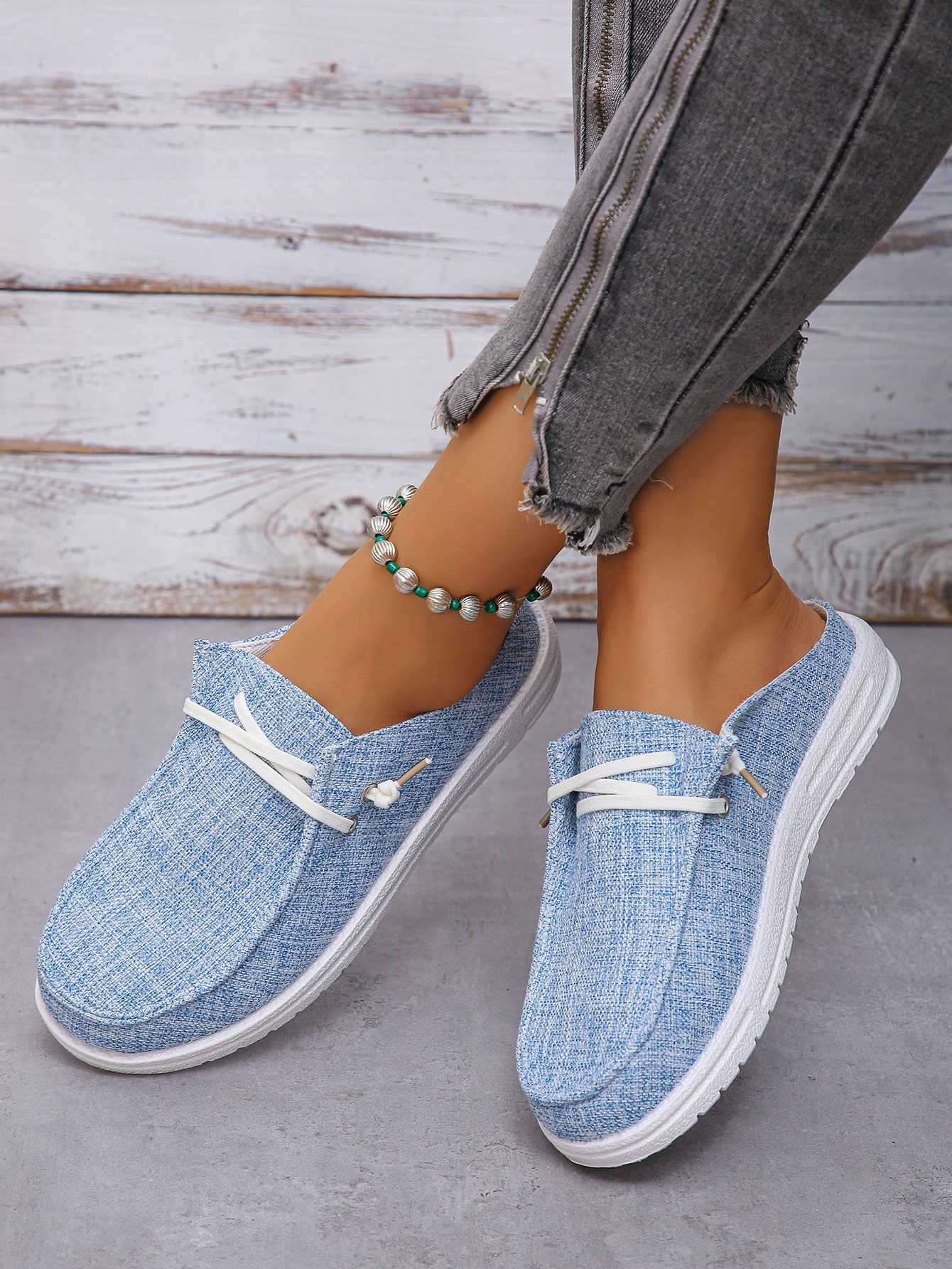 In Baby Blue Women Flats