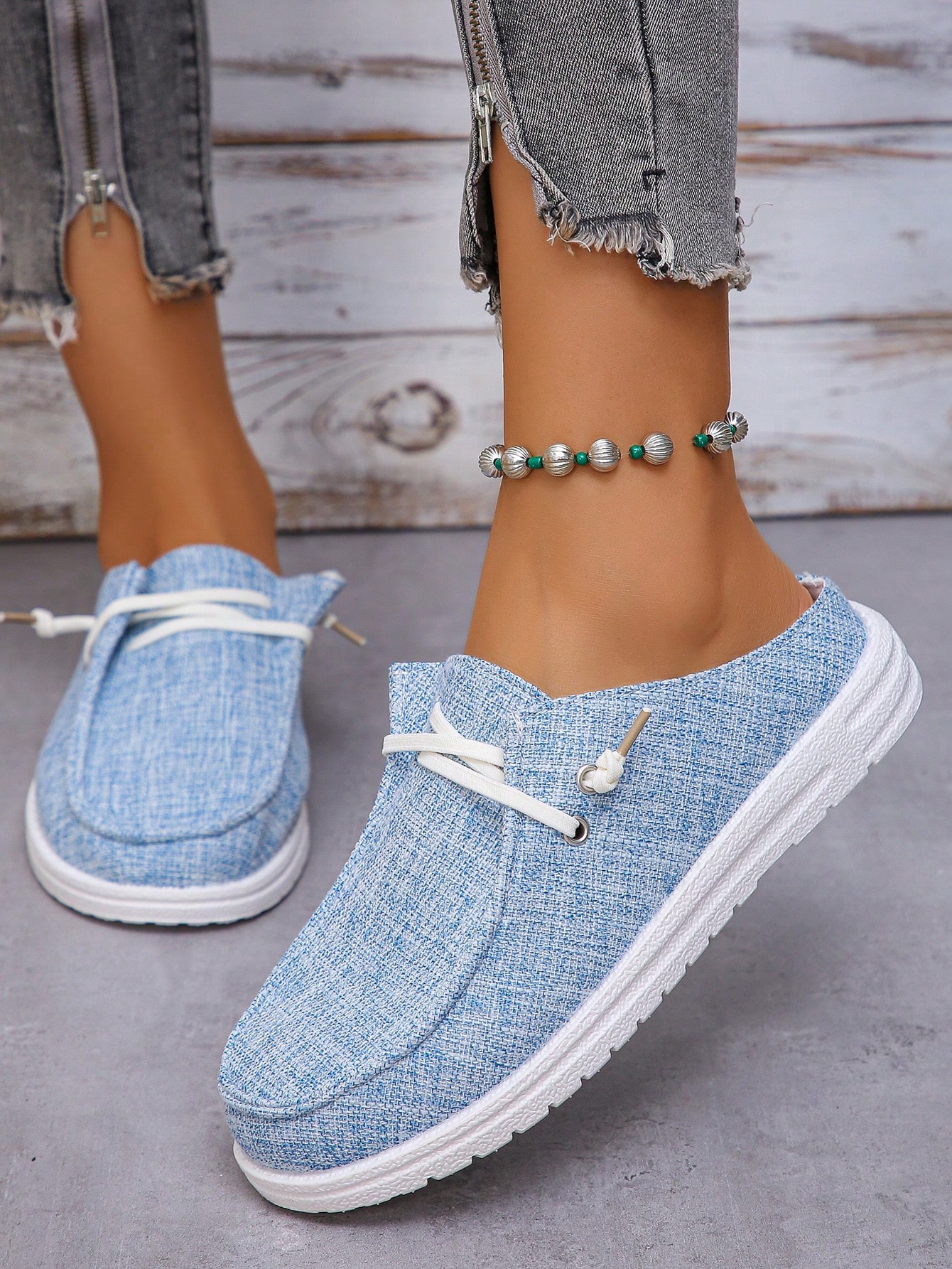 In Baby Blue Women Flats