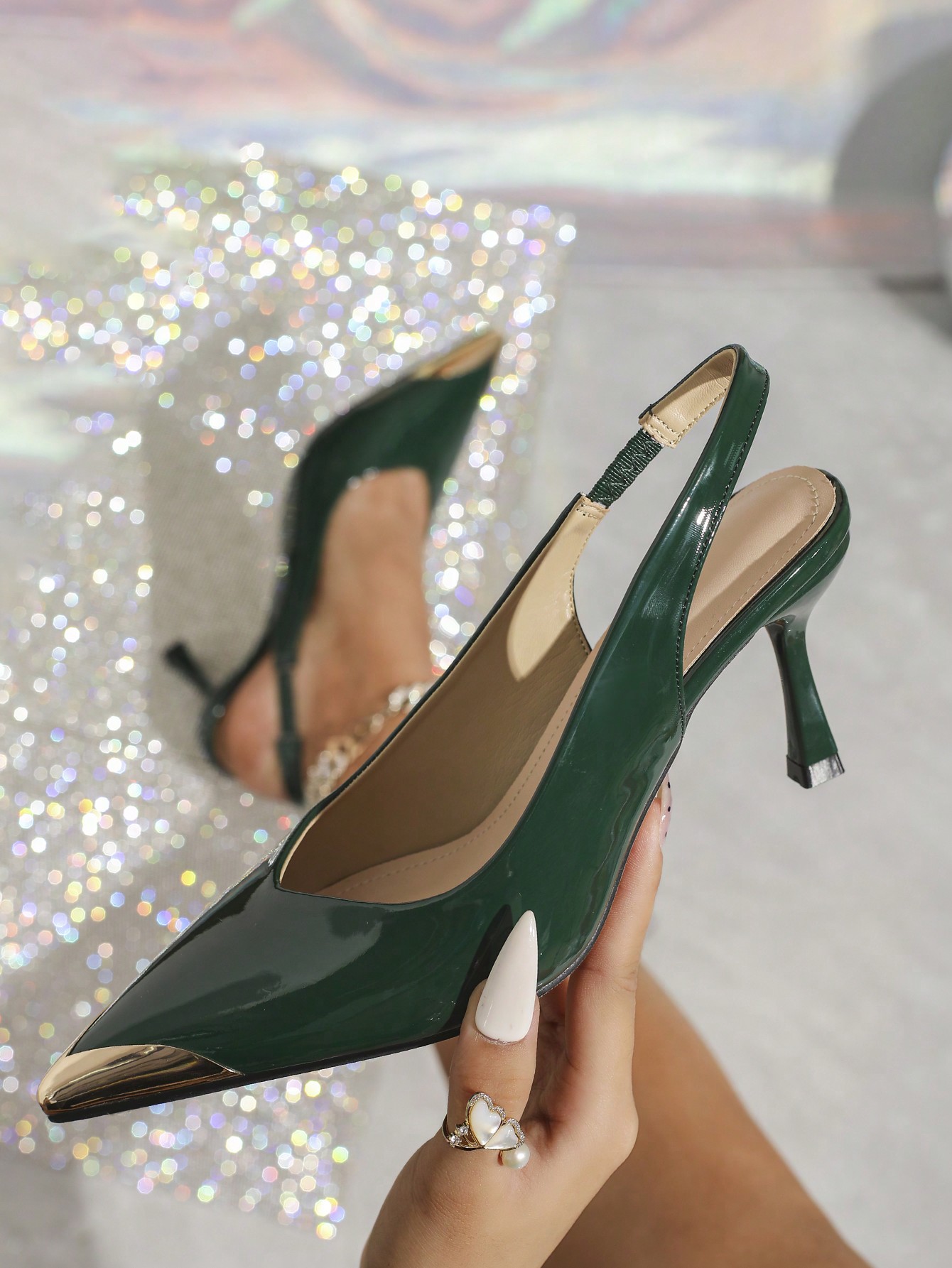 In Dark Green Women Shoes