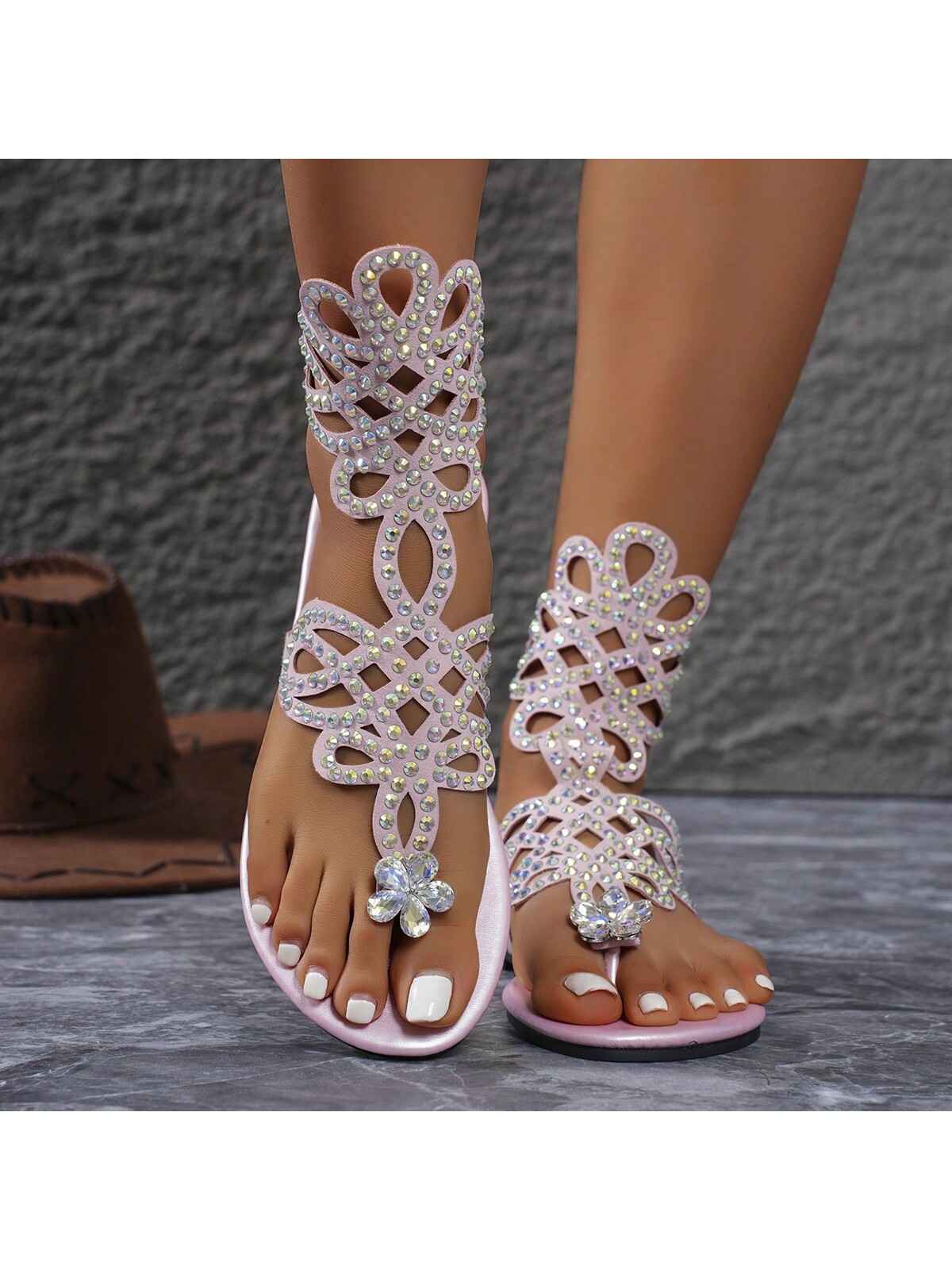 In Baby Pink Women Flat Sandals