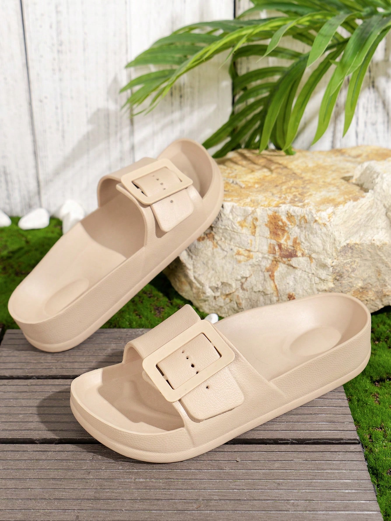 In Khaki Women Slides