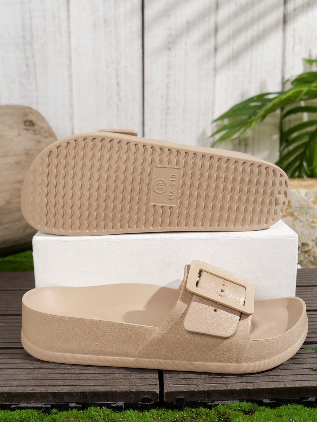 In Khaki Women Slides