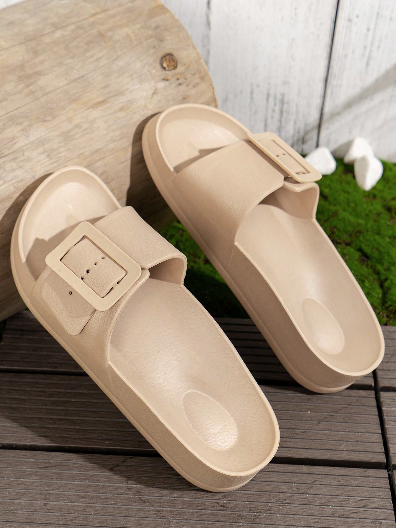 In Khaki Women Slides