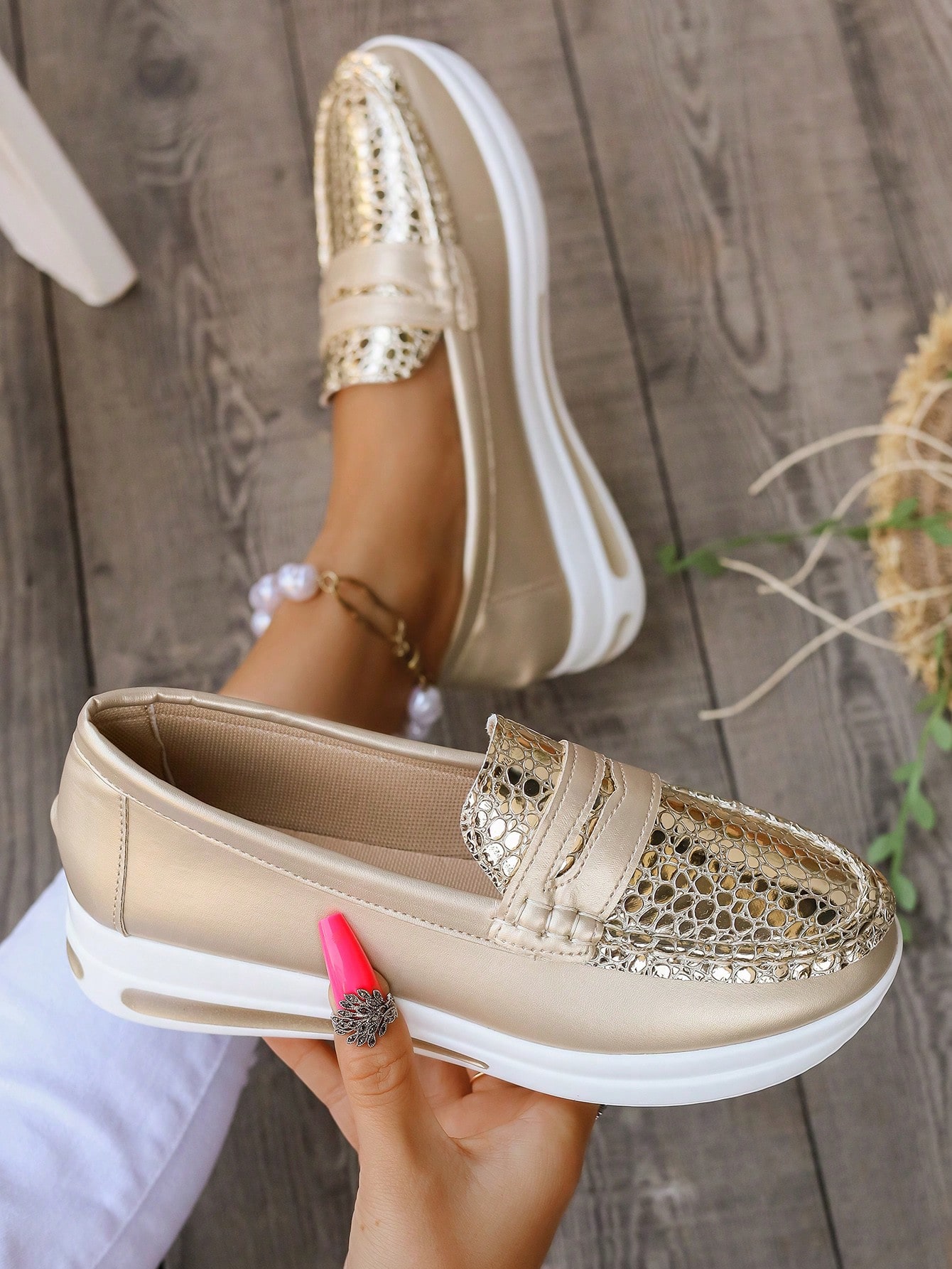 In Gold Women Wedges & Flatform