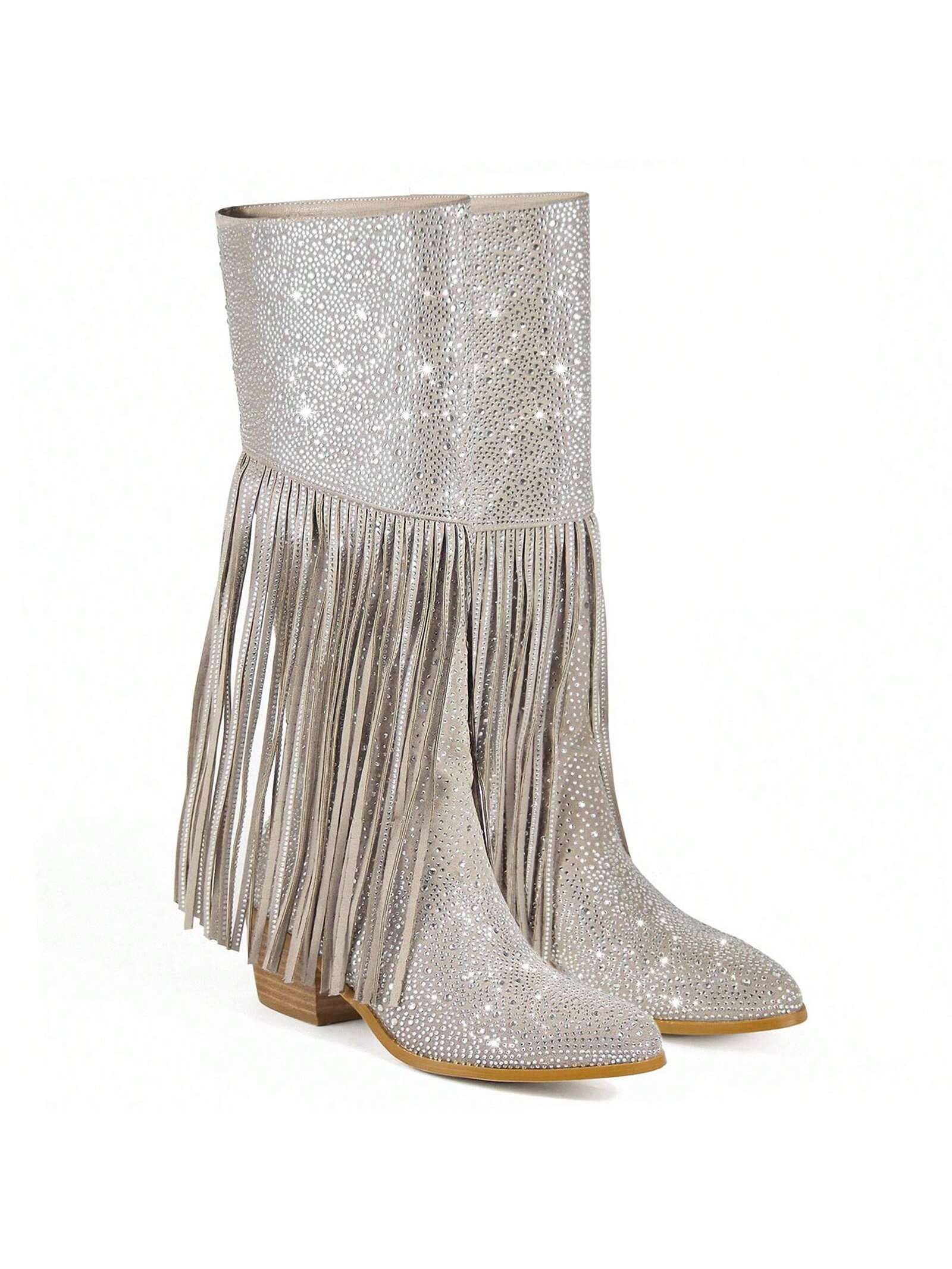 In Silver Women Knee-High Boots