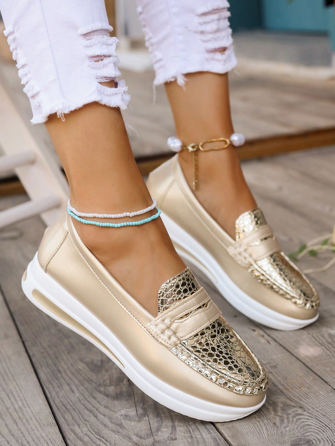 In Gold Women Wedges & Flatform