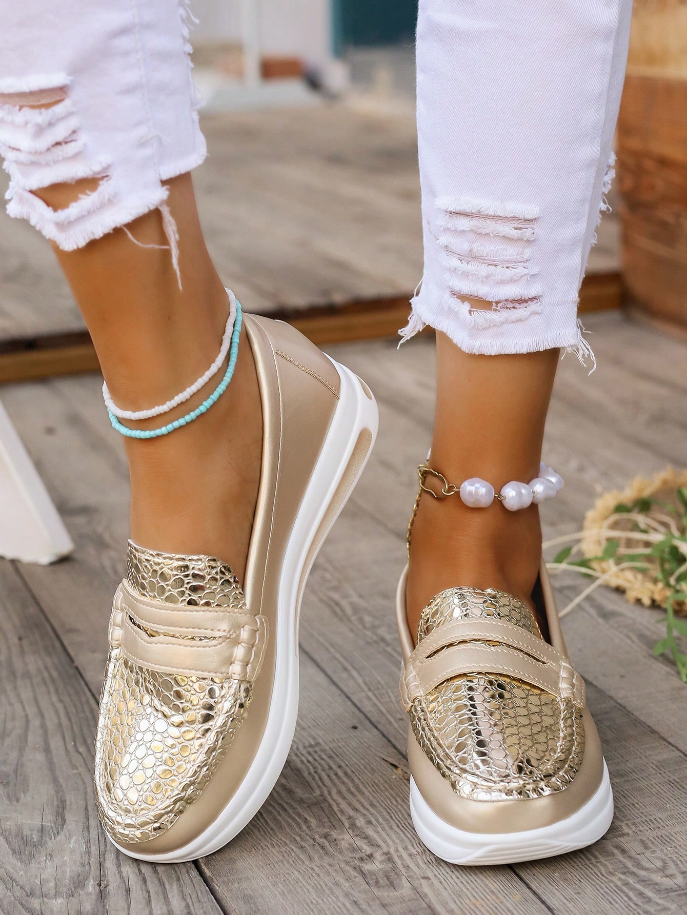 In Gold Women Wedges & Flatform