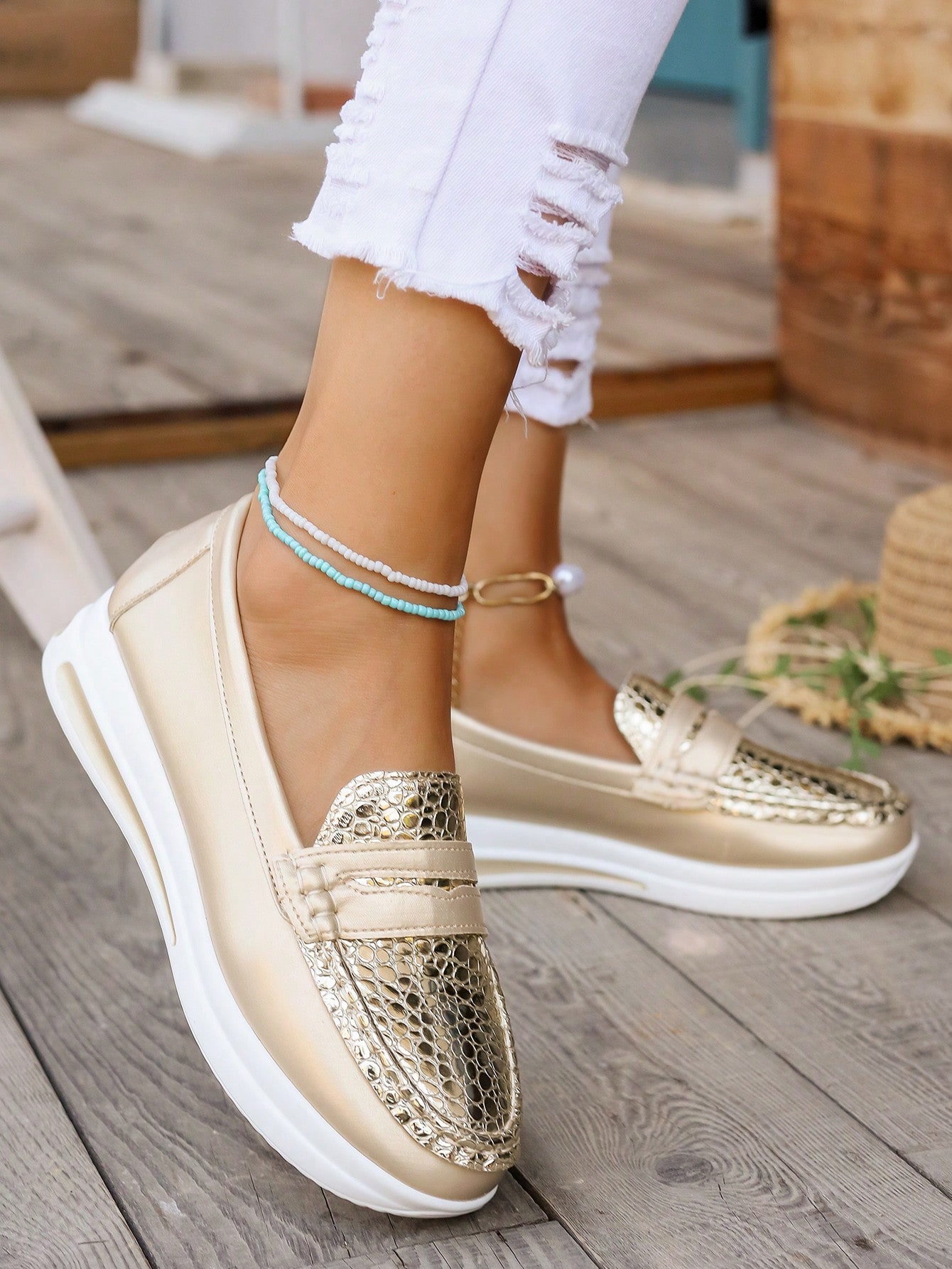 In Gold Women Wedges & Flatform