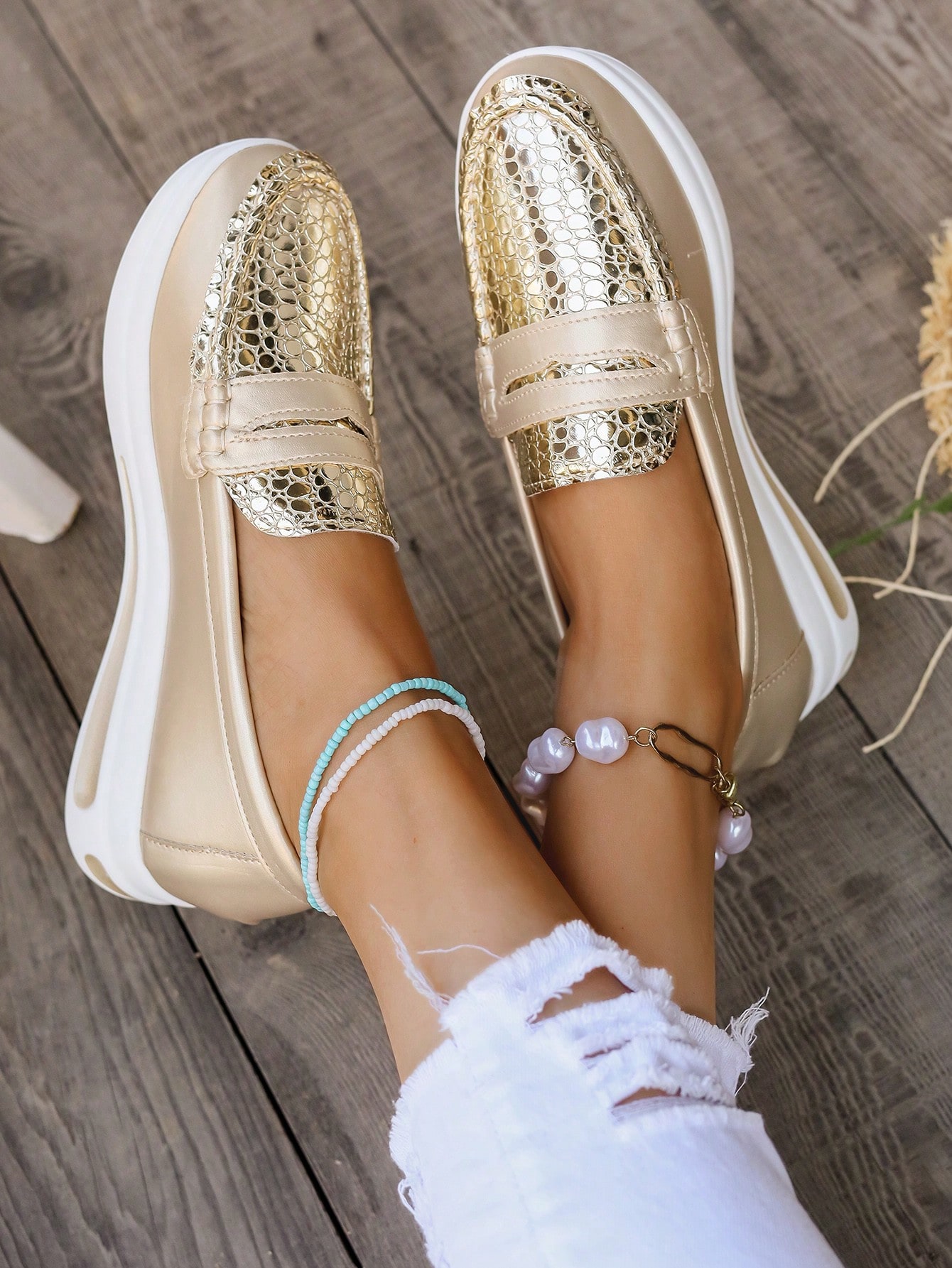 In Gold Women Wedges & Flatform