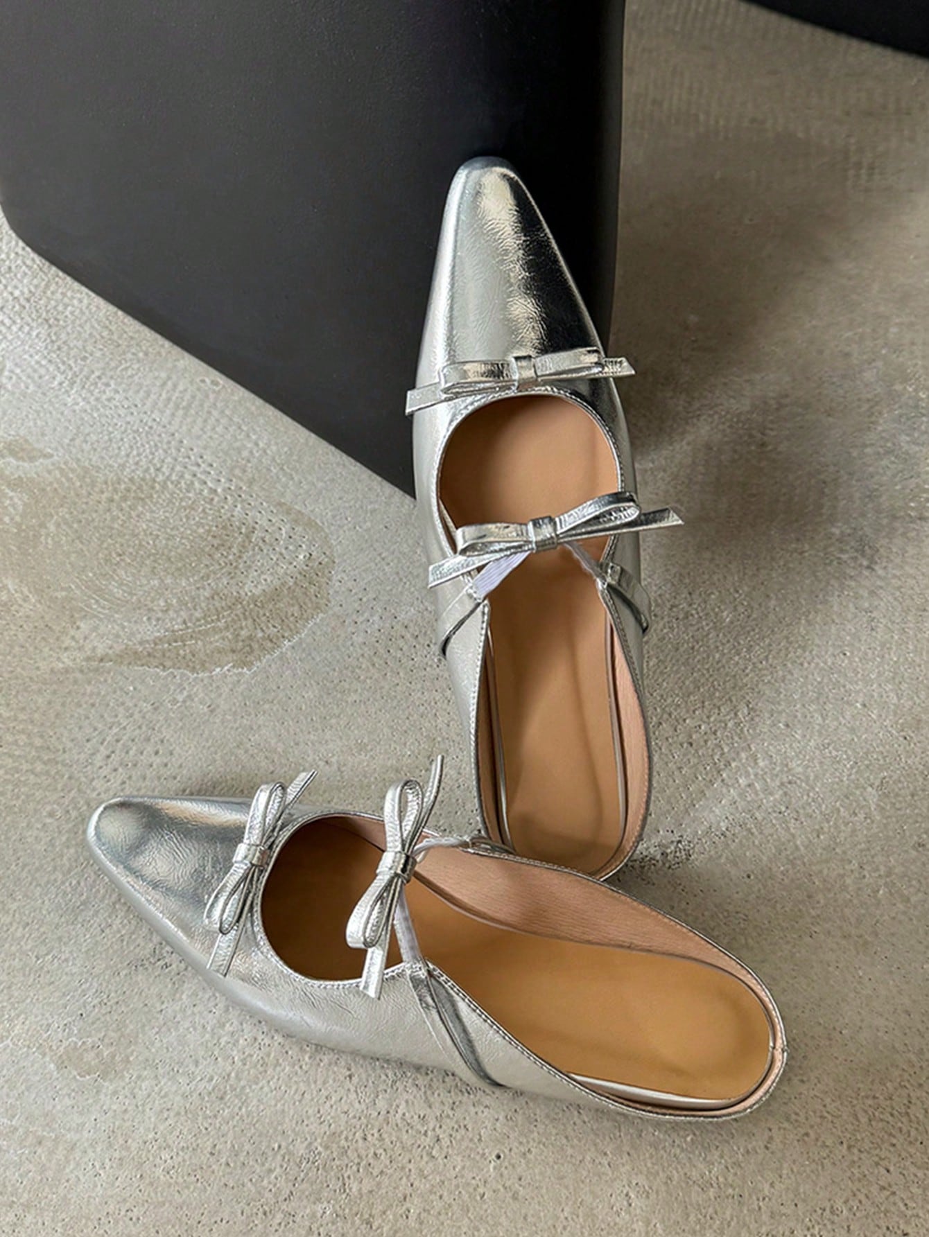 In Silver Women Flats