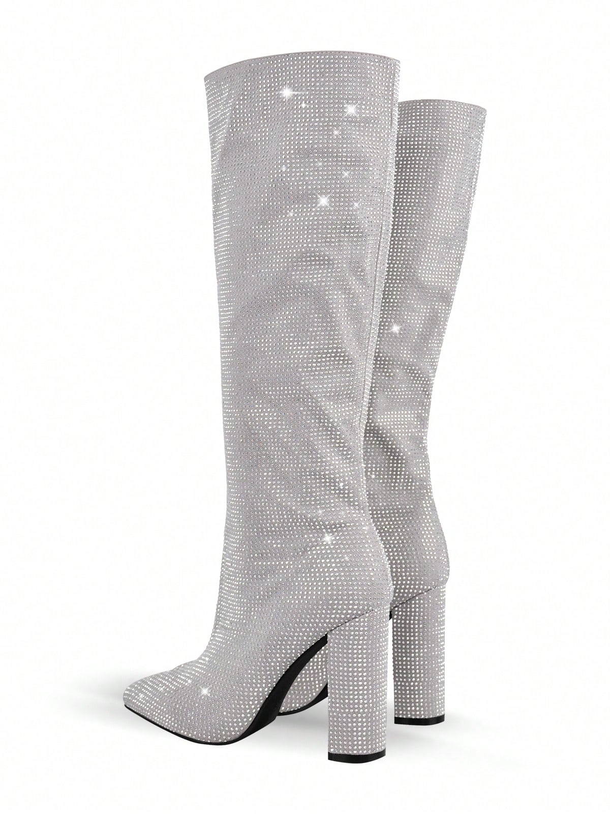 In Silver Women Knee-High Boots