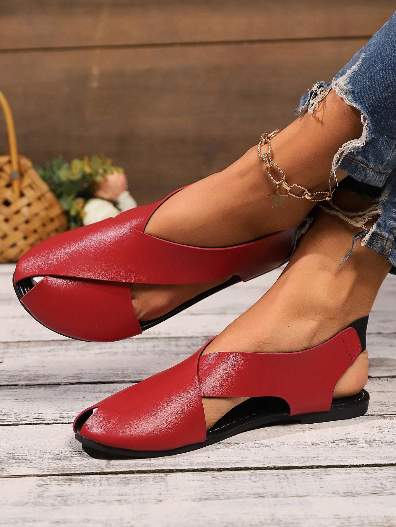 In Red Women Flats