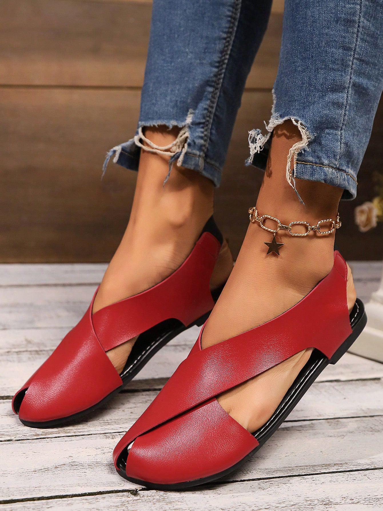 In Red Women Flats