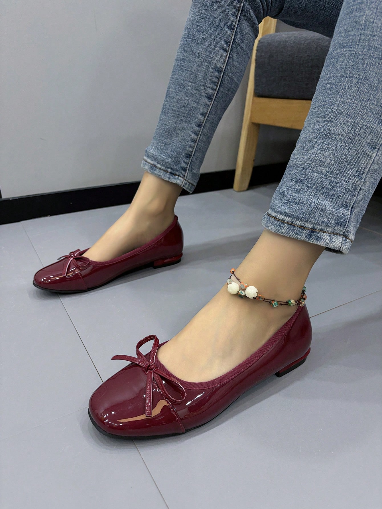 In Burgundy Women Shoes