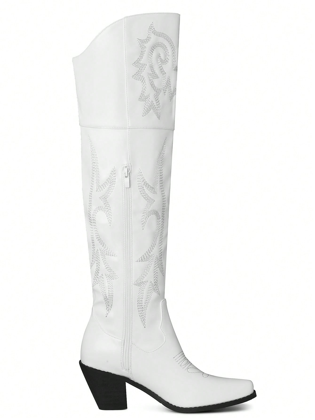 In White Women Over-the-Knee Boots