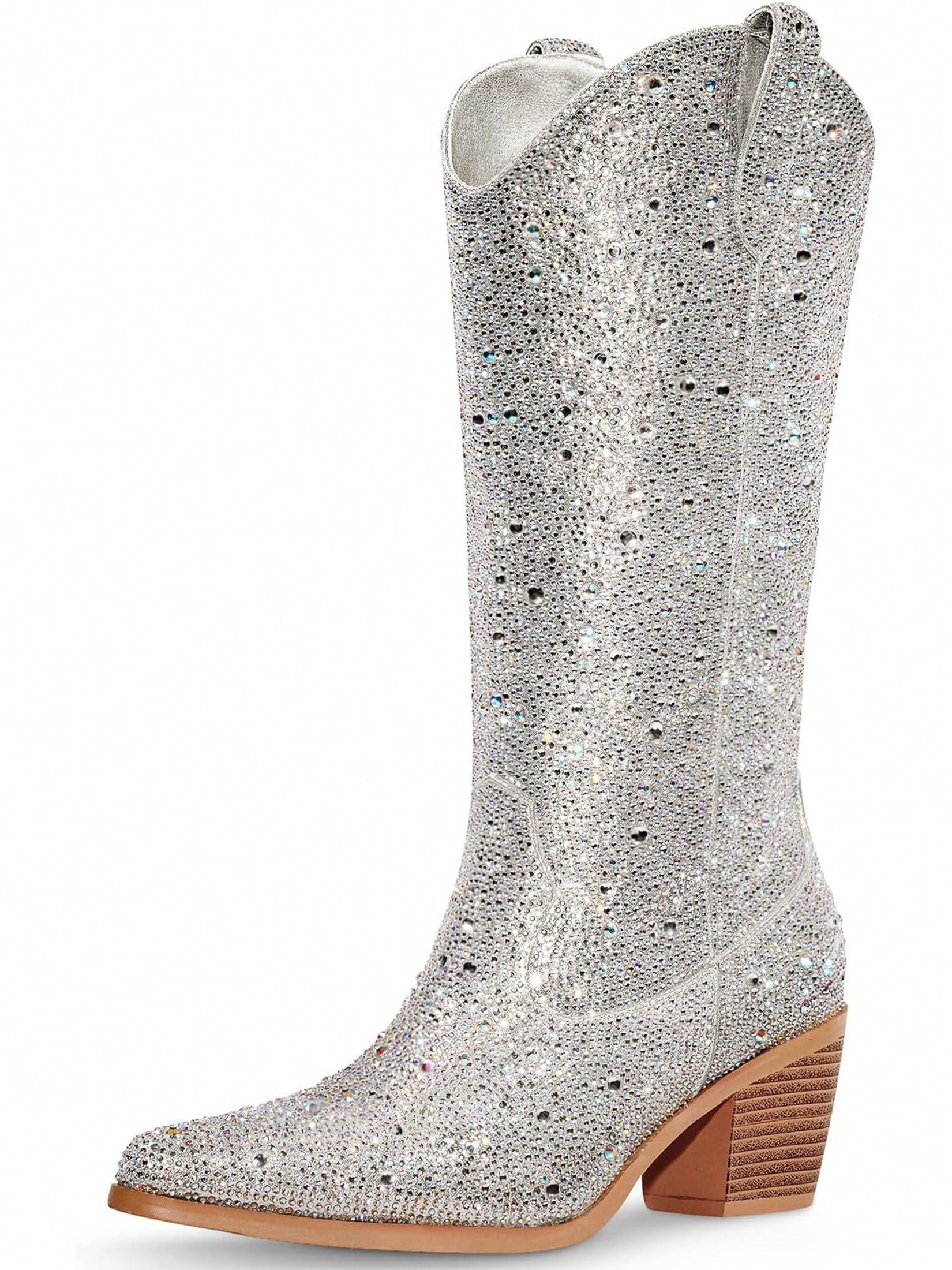 In Silver Women Knee-High Boots