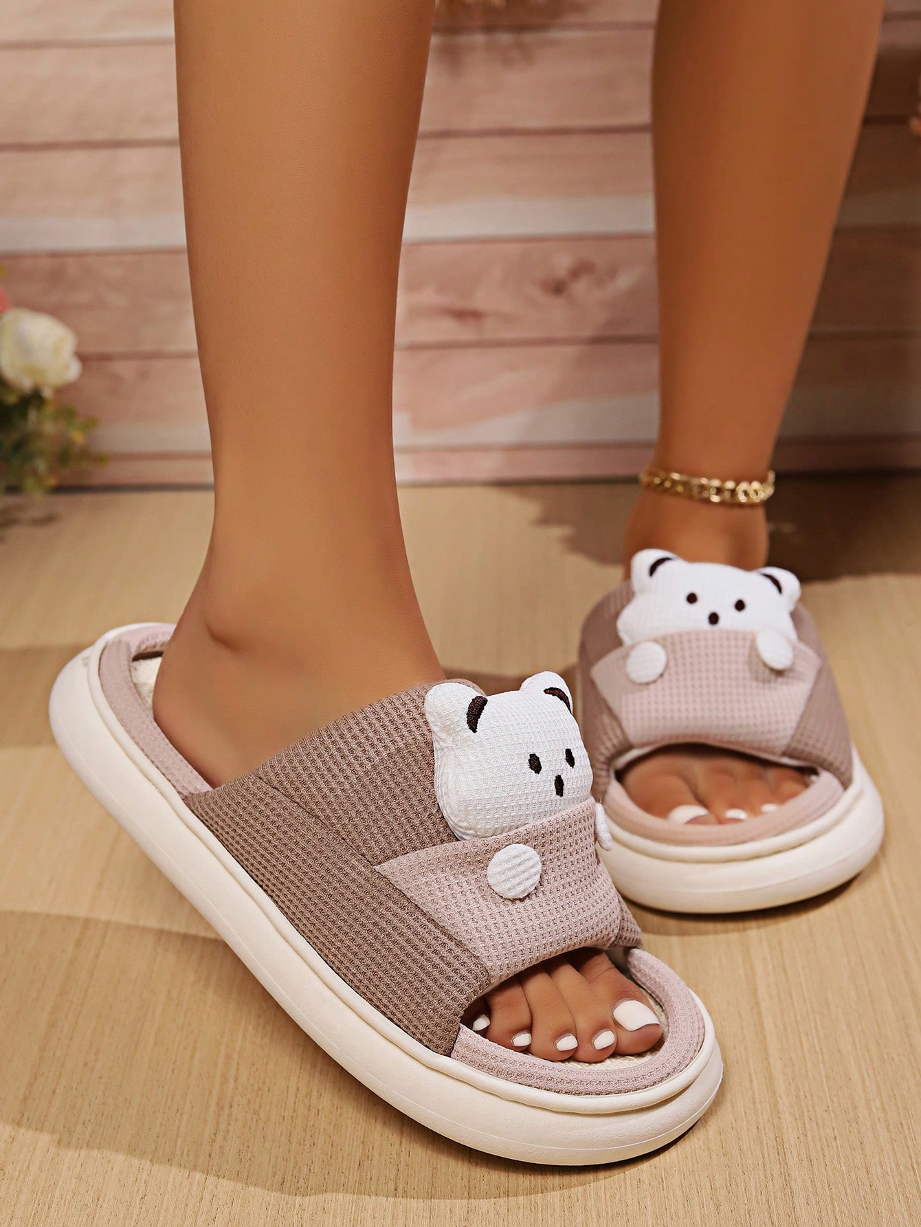 In Khaki Women Home Slippers