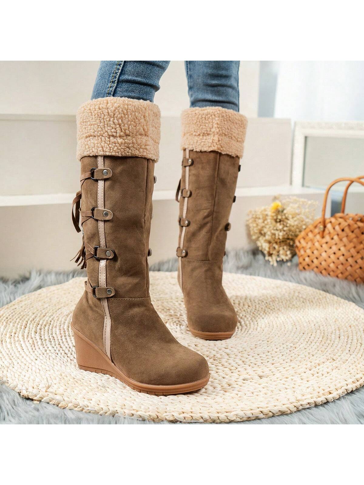 In Khaki Women Fashion Boots