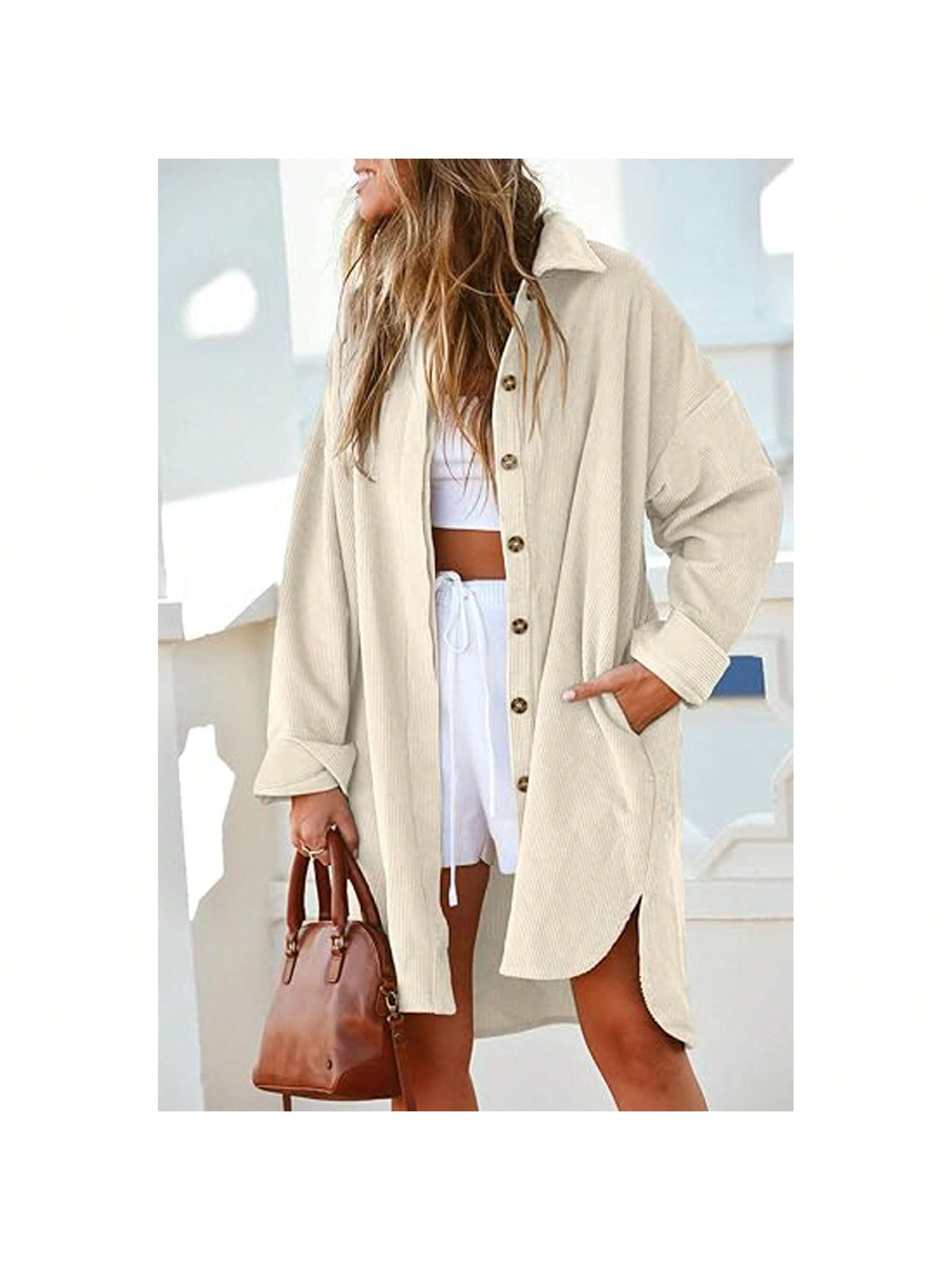 In Beige Women Outerwear