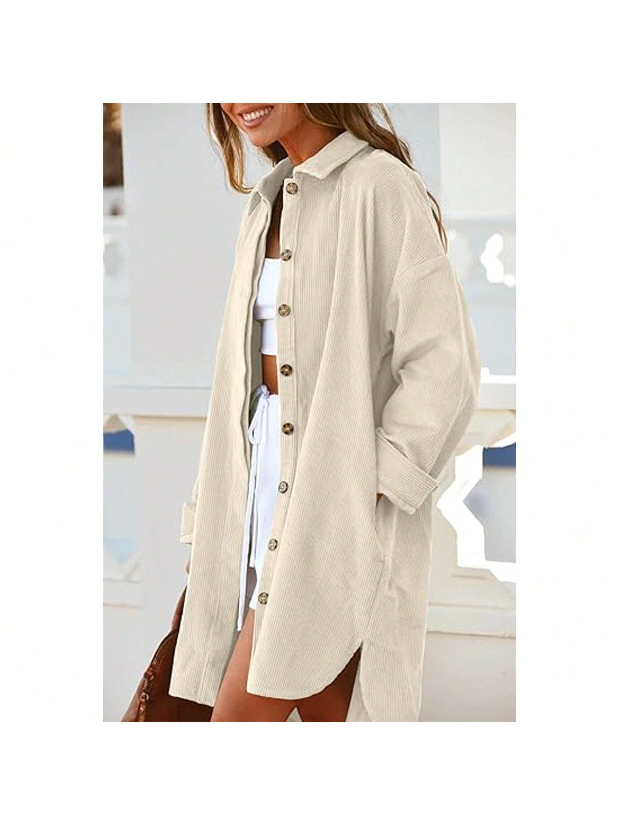 In Beige Women Outerwear