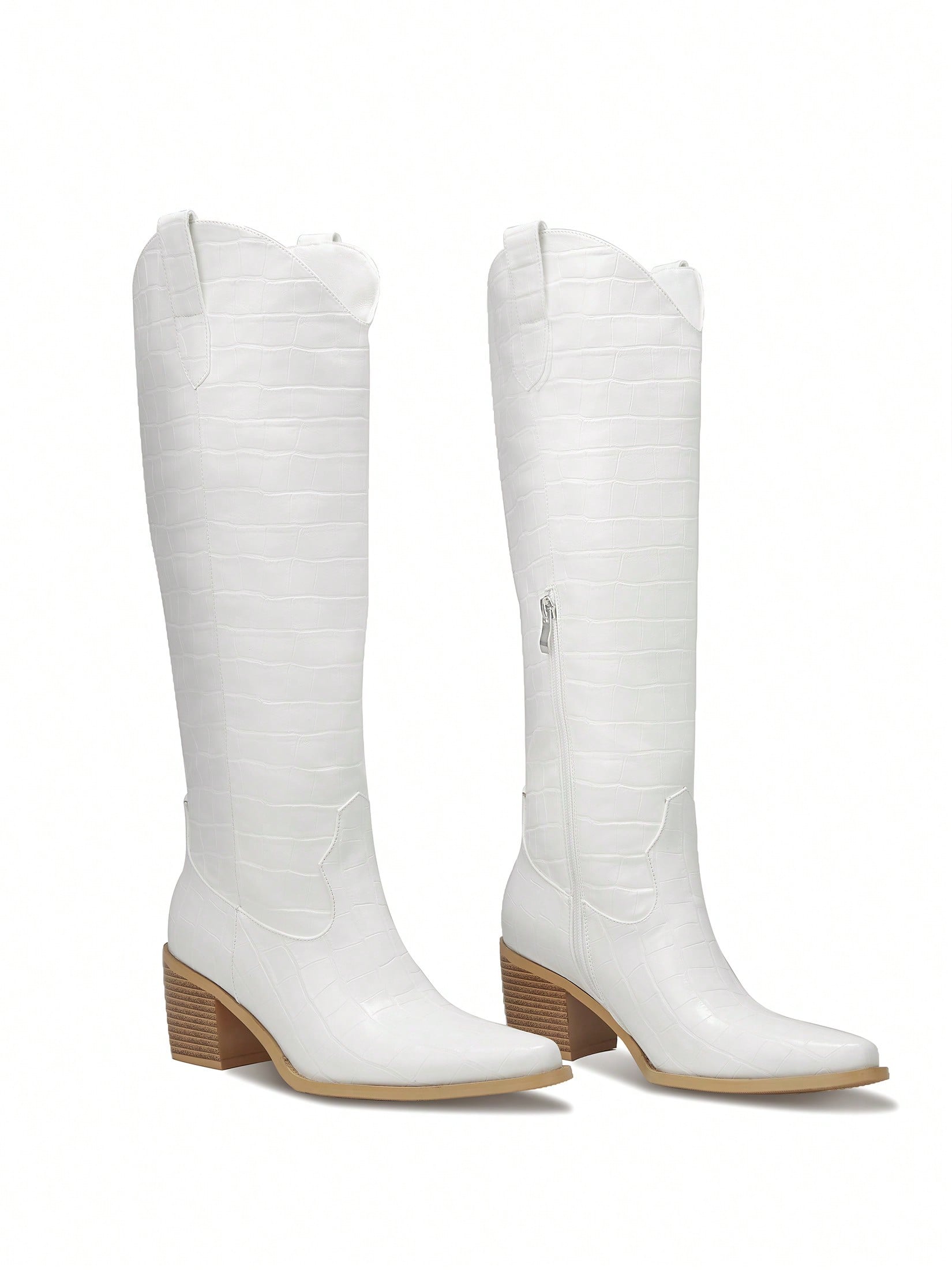 In White Women Over-the-Knee Boots