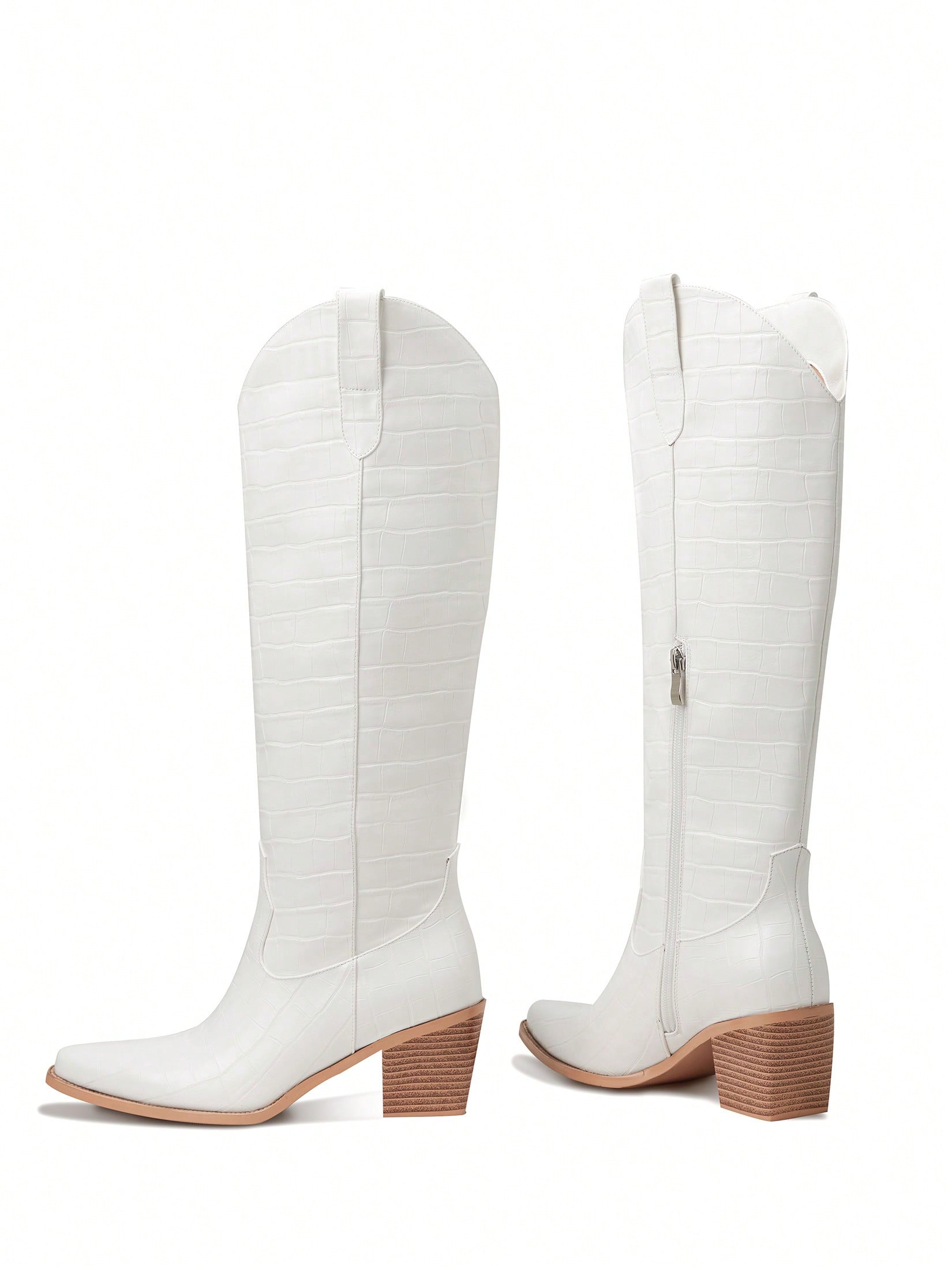 In White Women Over-the-Knee Boots