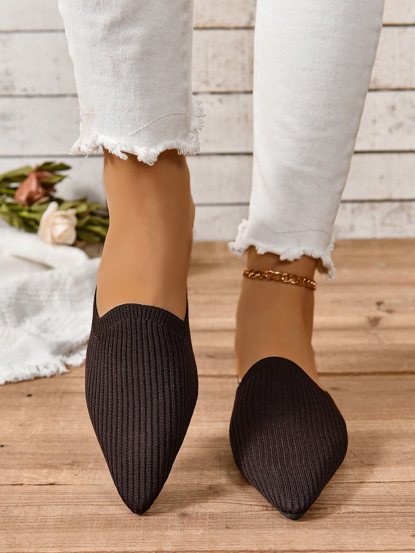 In Coffee Brown Women Flats