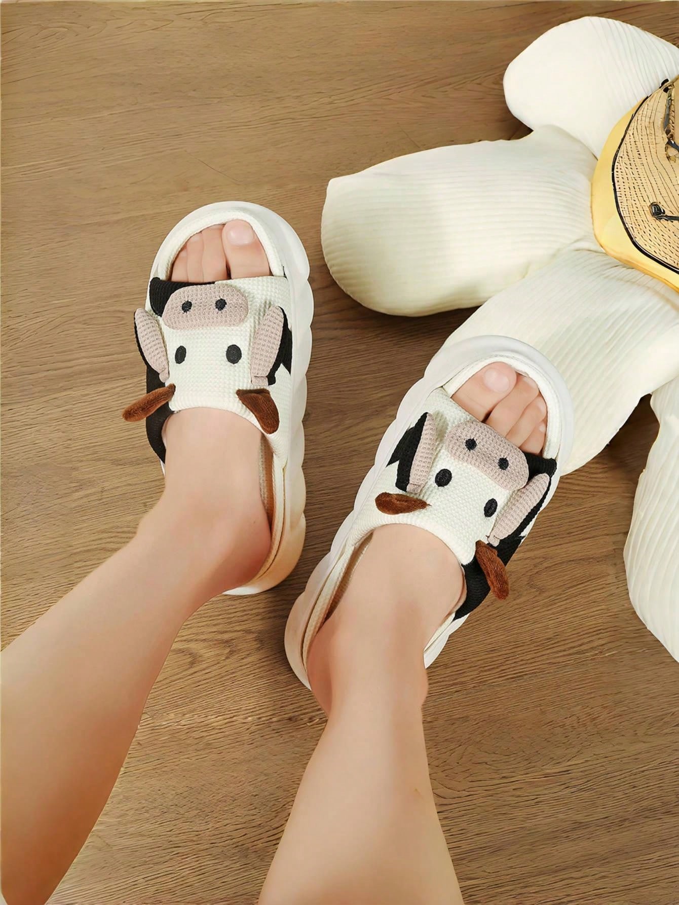 In Beige Women Home Slippers