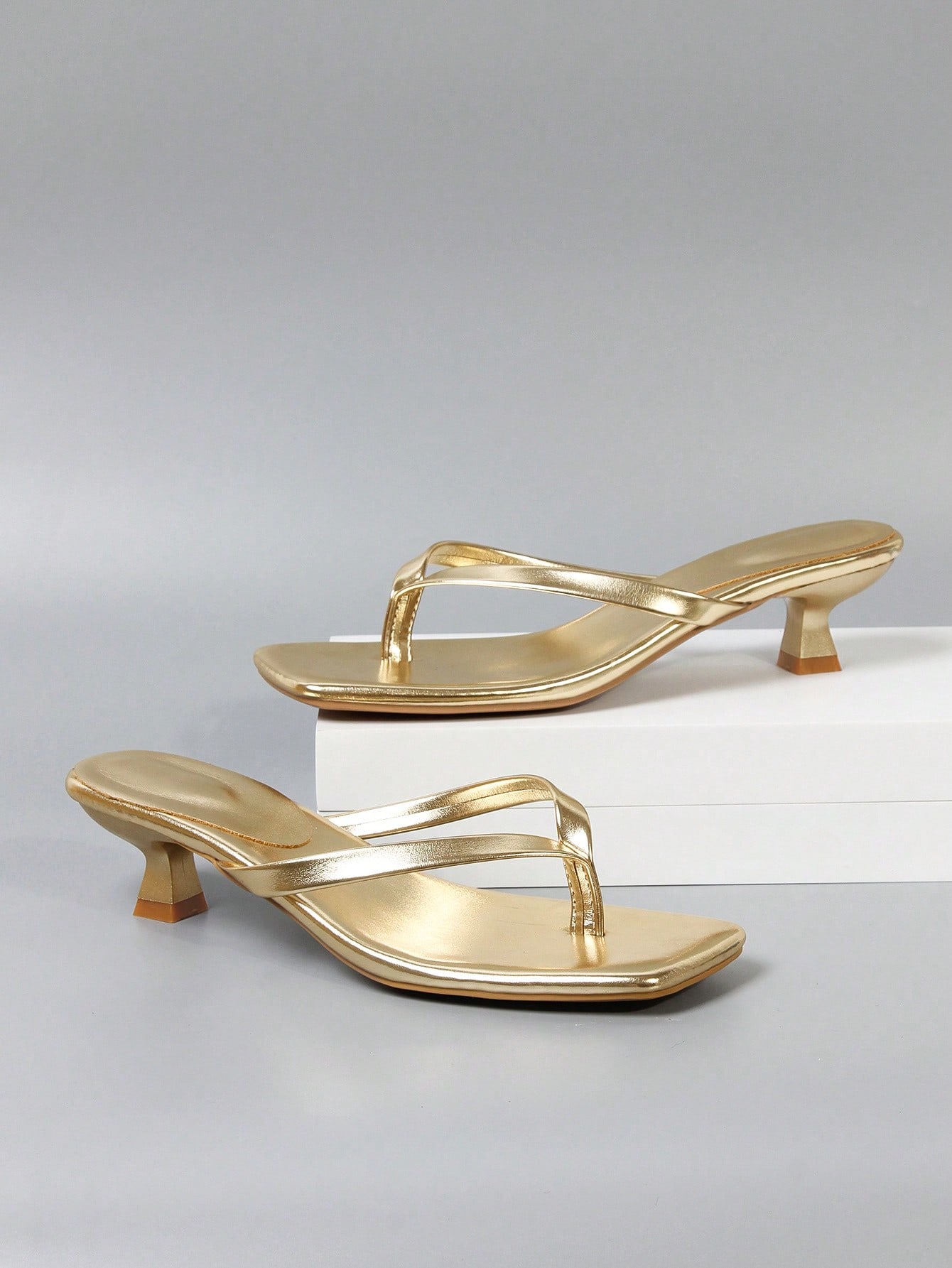 In Gold Women Heeled Sandals