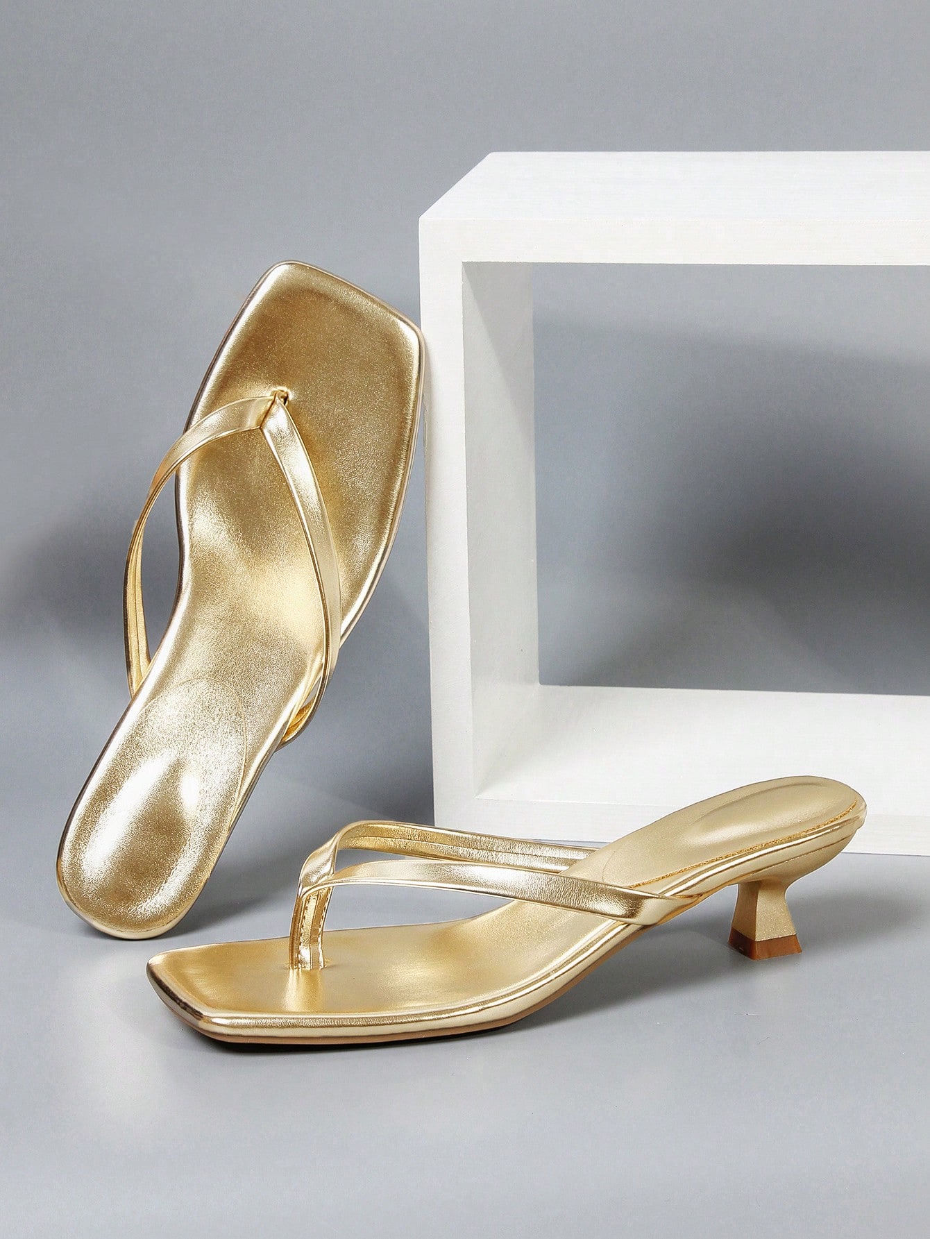 In Gold Women Heeled Sandals