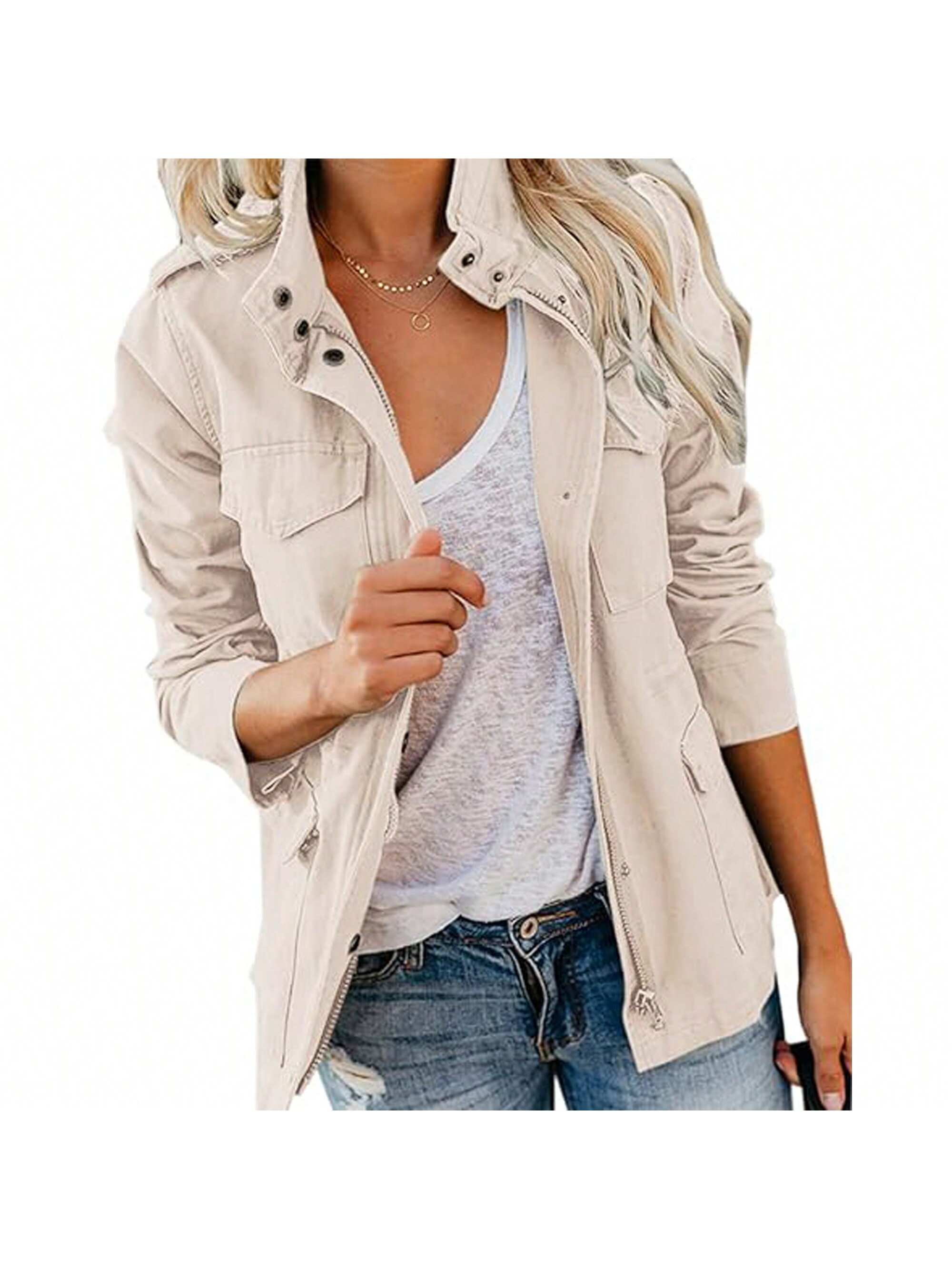 In Beige Women Outerwear