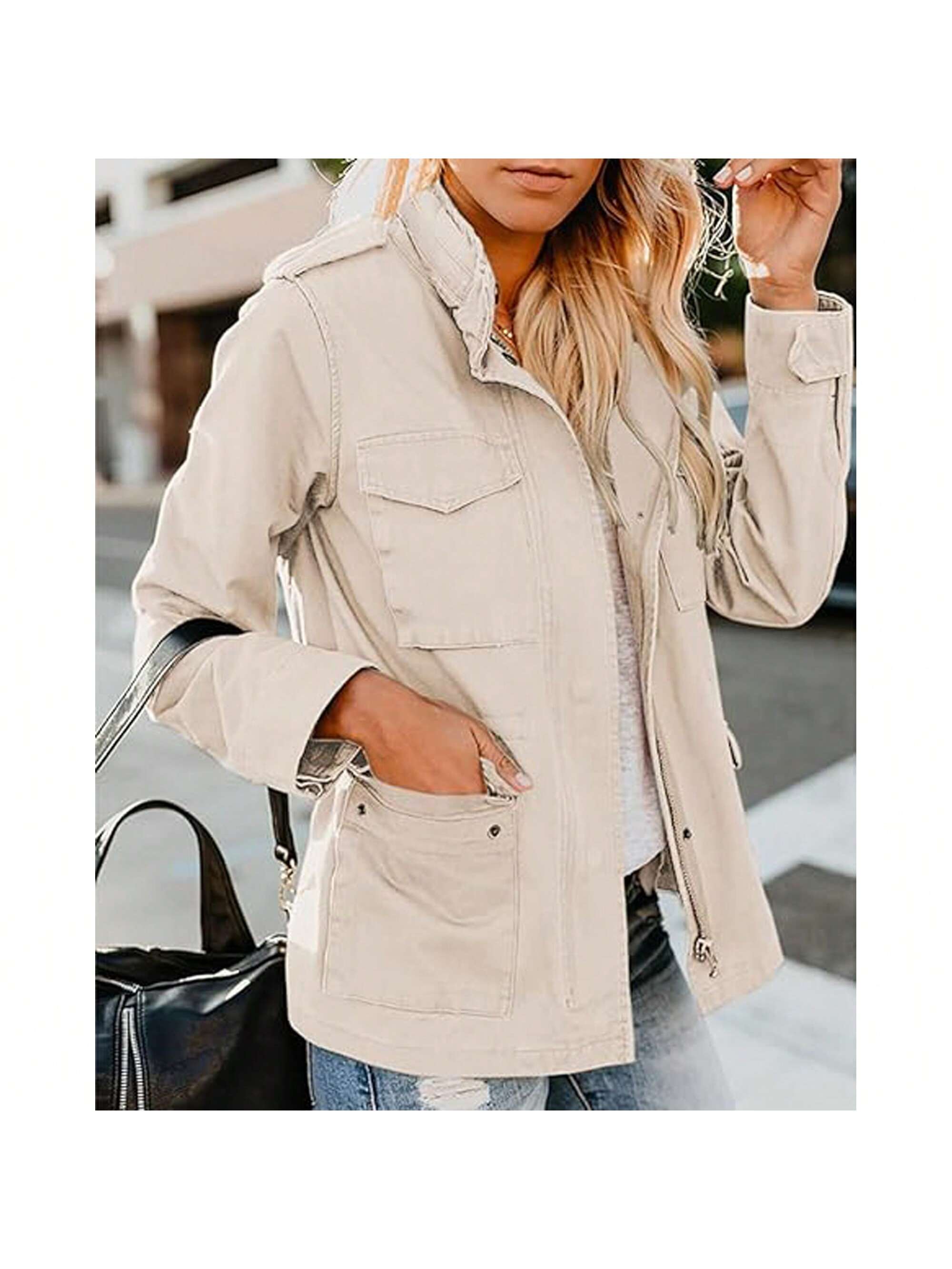 In Beige Women Outerwear