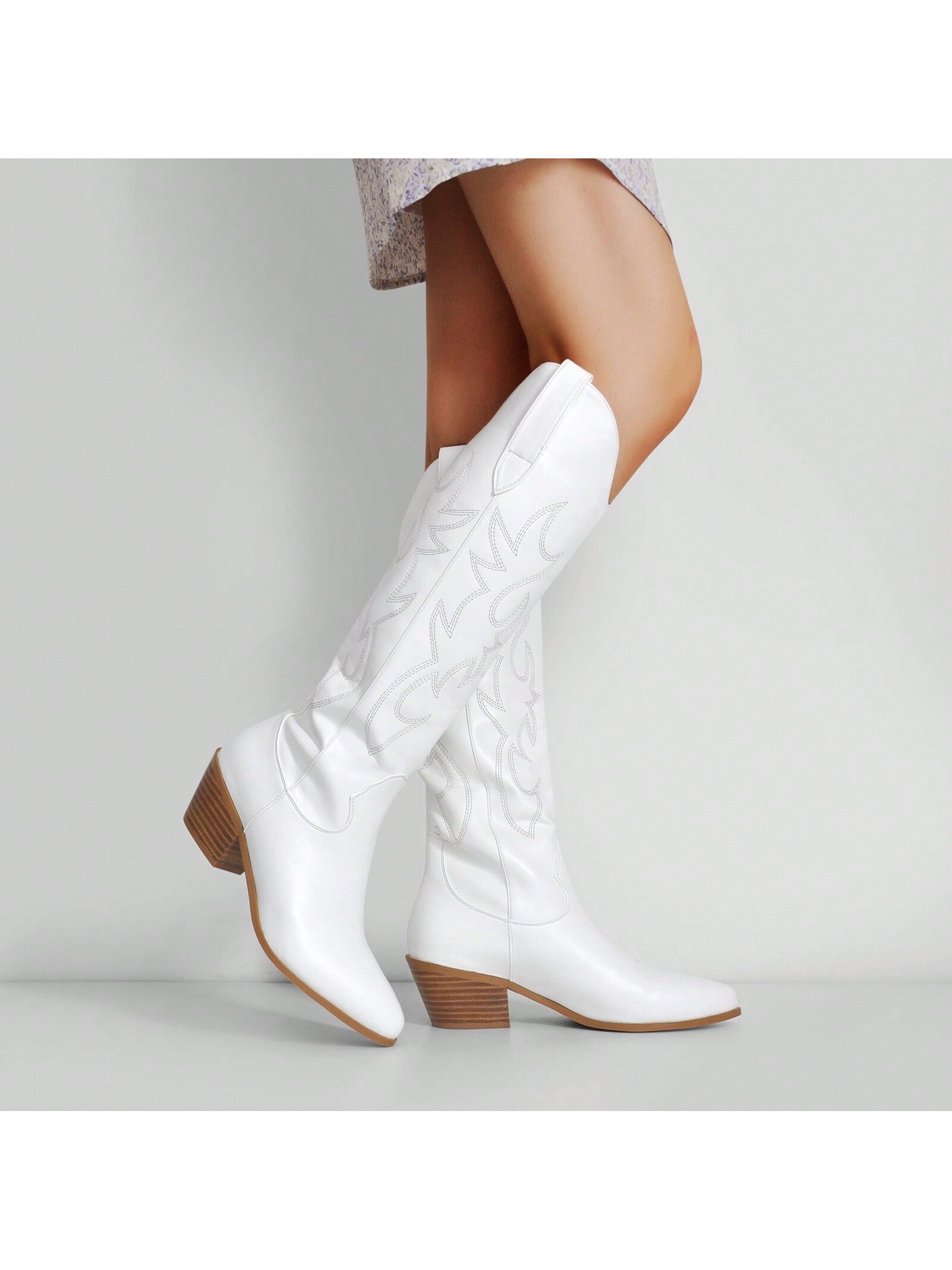 In White Women Knee-High Boots