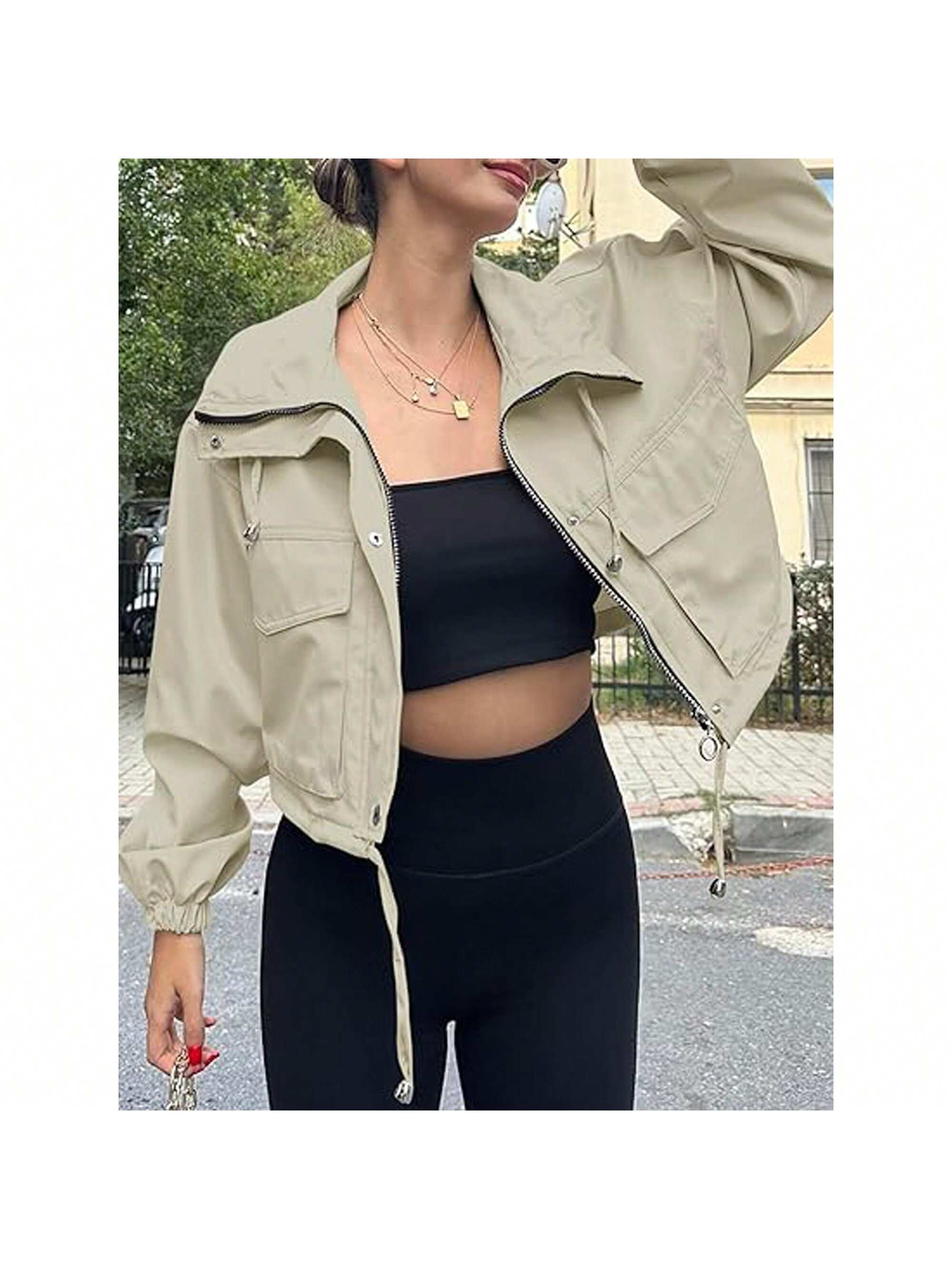 In Beige Women Outerwear