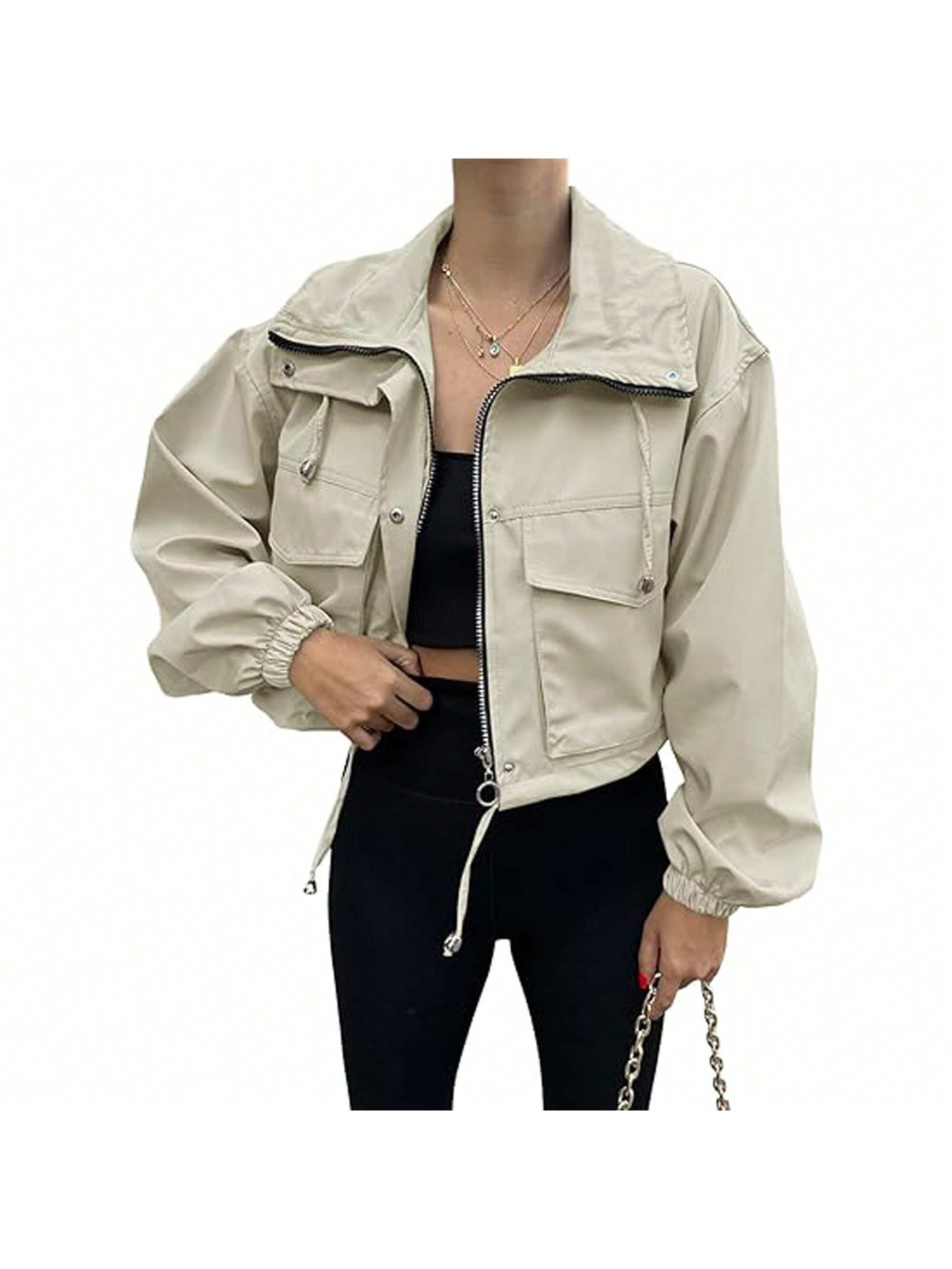 In Beige Women Outerwear