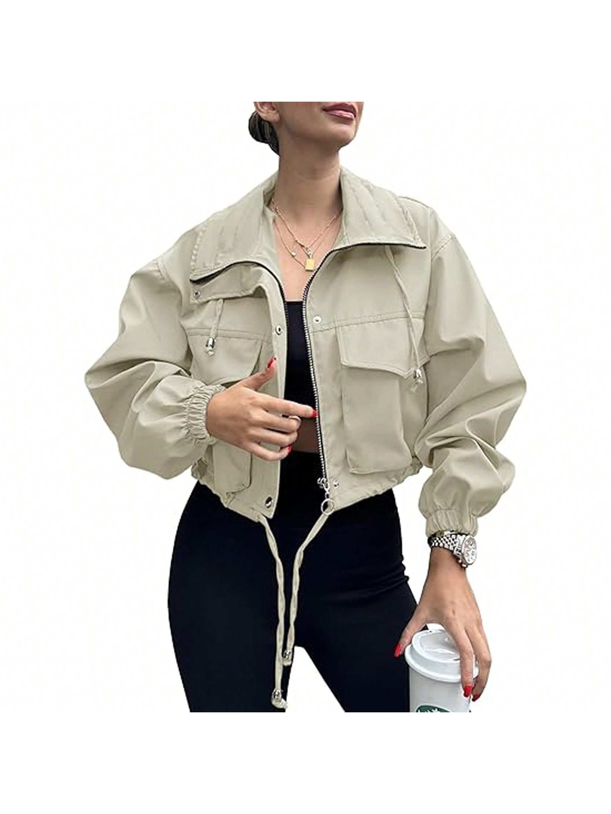 In Beige Women Outerwear