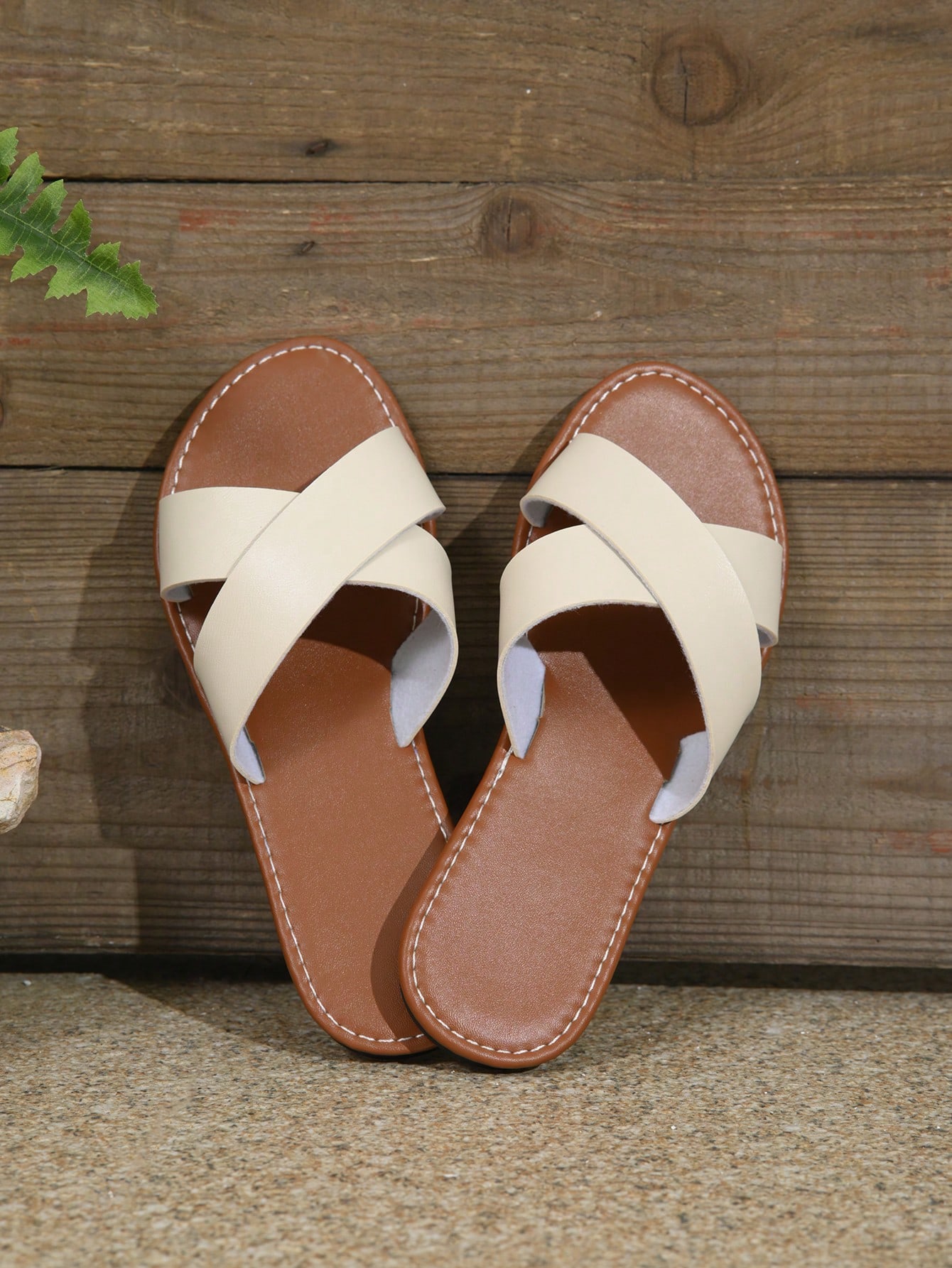 In Beige Women Home Slippers