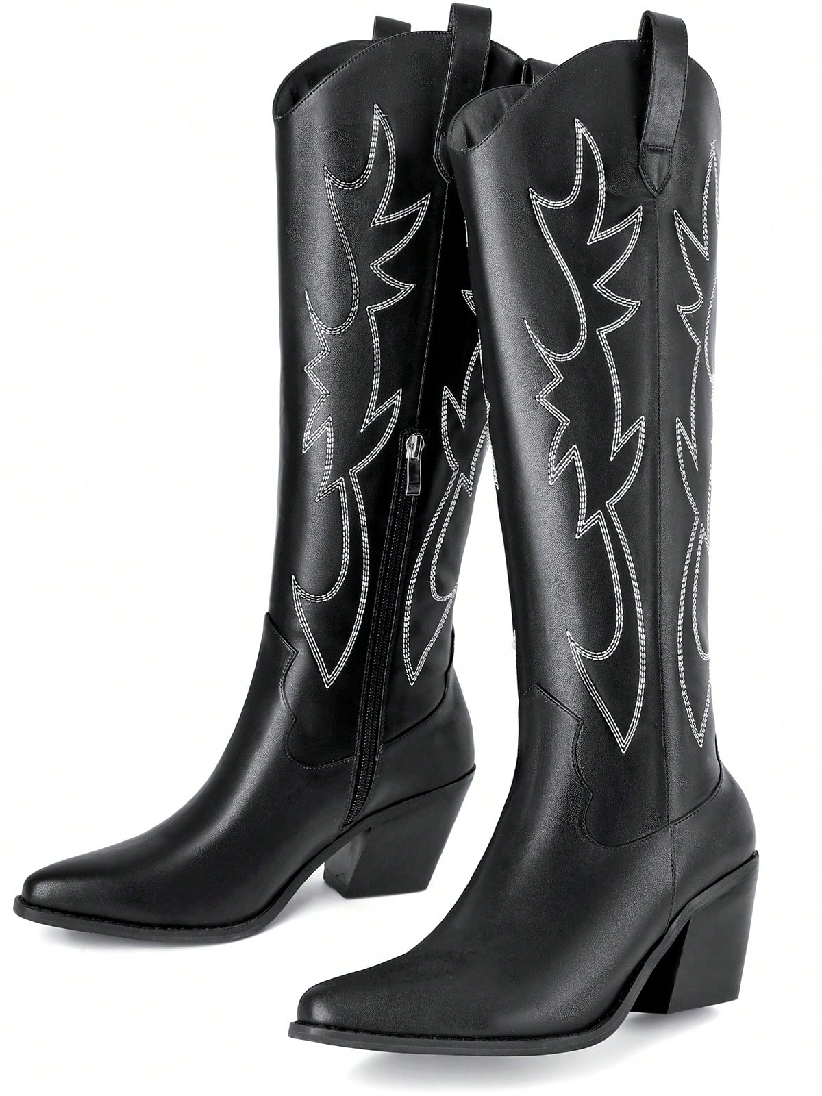 In Black Women Knee-High Boots