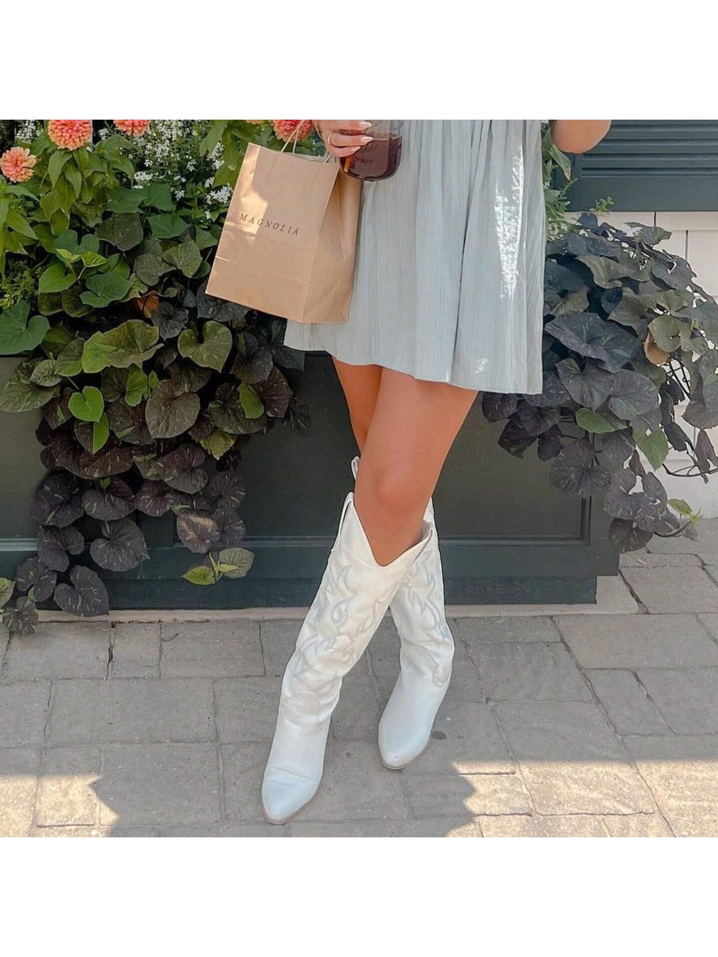 In White Women Knee-High Boots