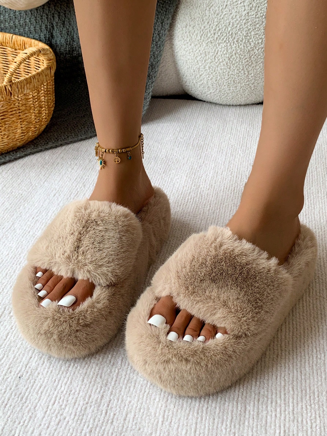 In Khaki Women Home Slippers