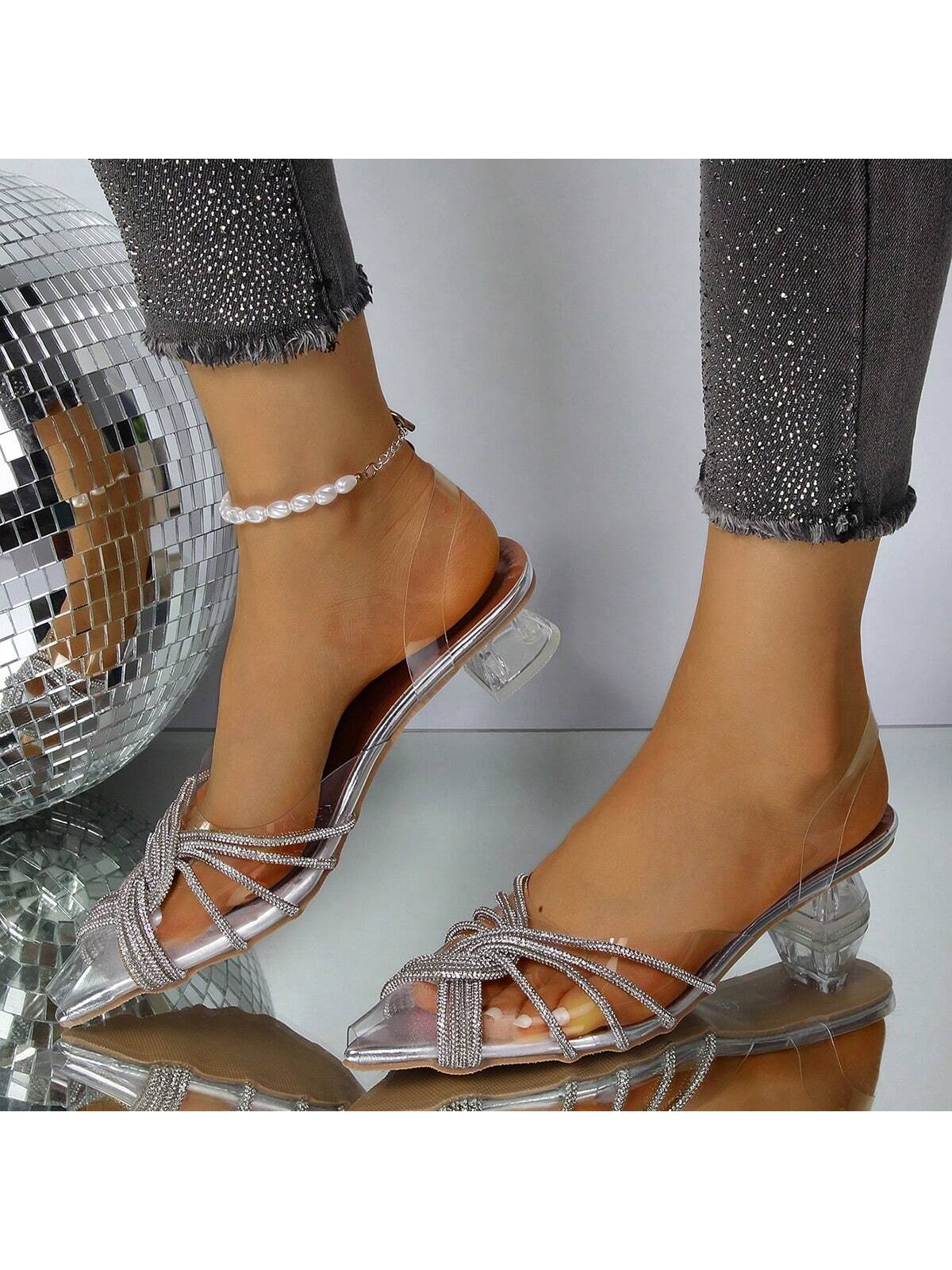 In Silver Women Slippers