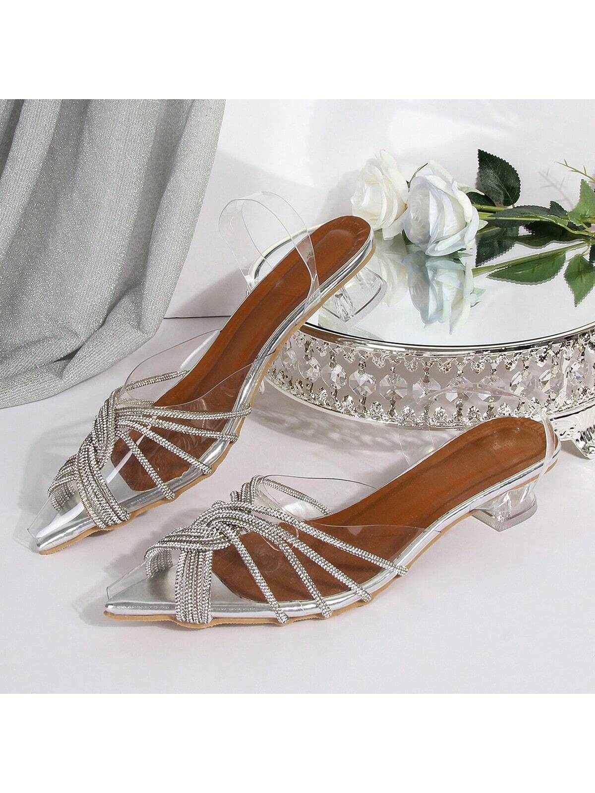 In Silver Women Slippers