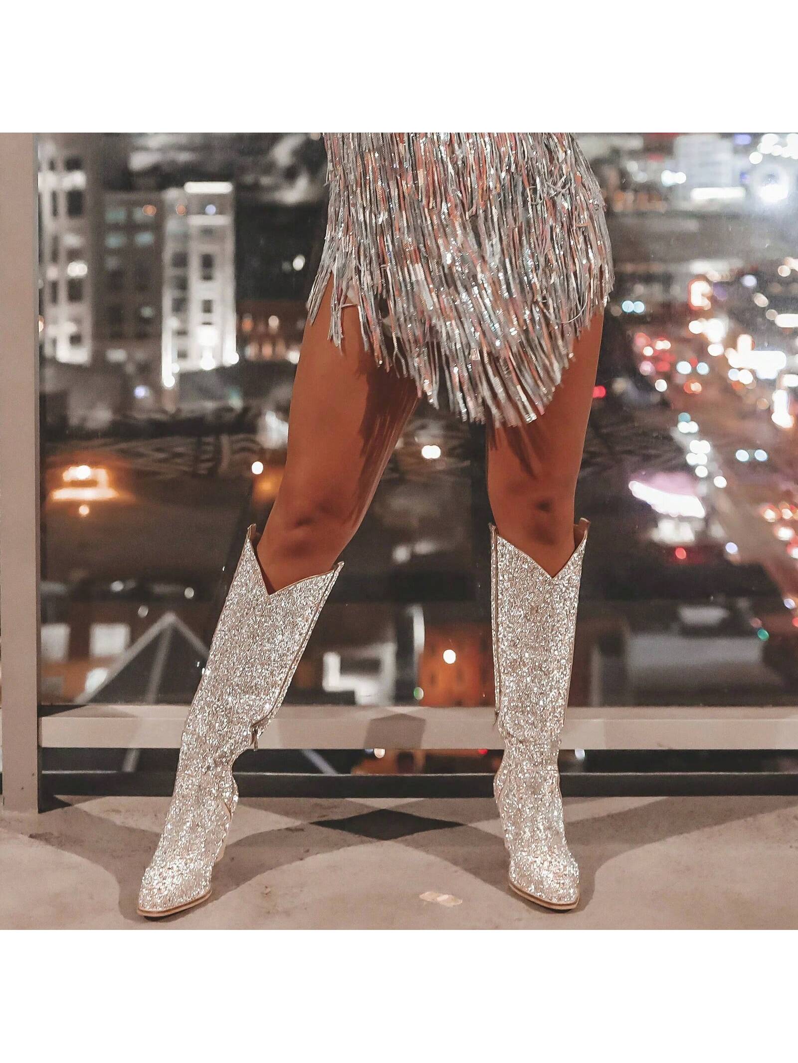 In Silver Women Fashion Boots